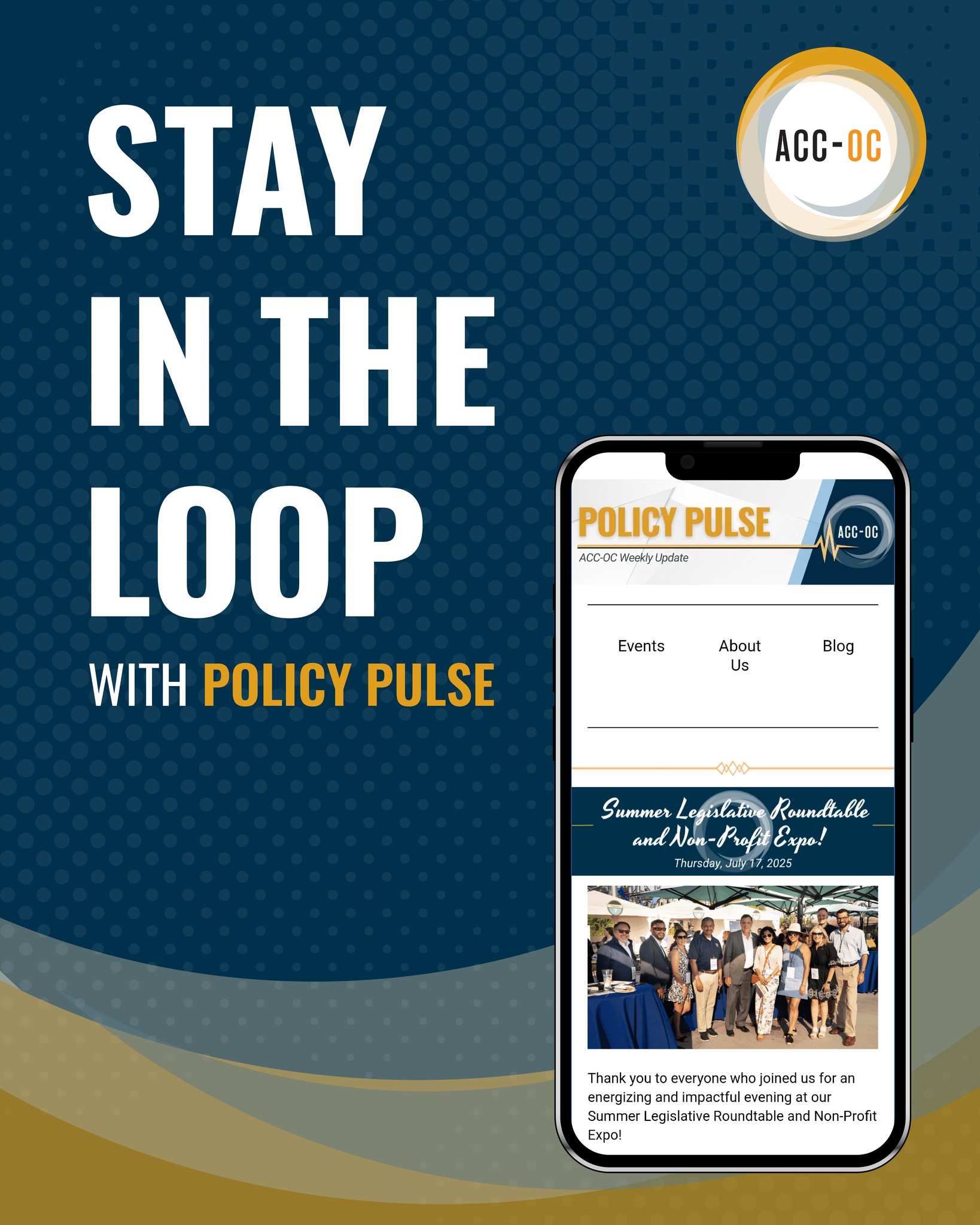 📰 Have you read our latest Policy Pulse?
Get all the latest news and updates about Orange County cities, regional partners, policies, and more!
Stay informed—subscribe today at accoc.org/news
#PolicyMatters #OCPolicy #ACCOC #CivicEducation #LocalGovernment #StayInformed