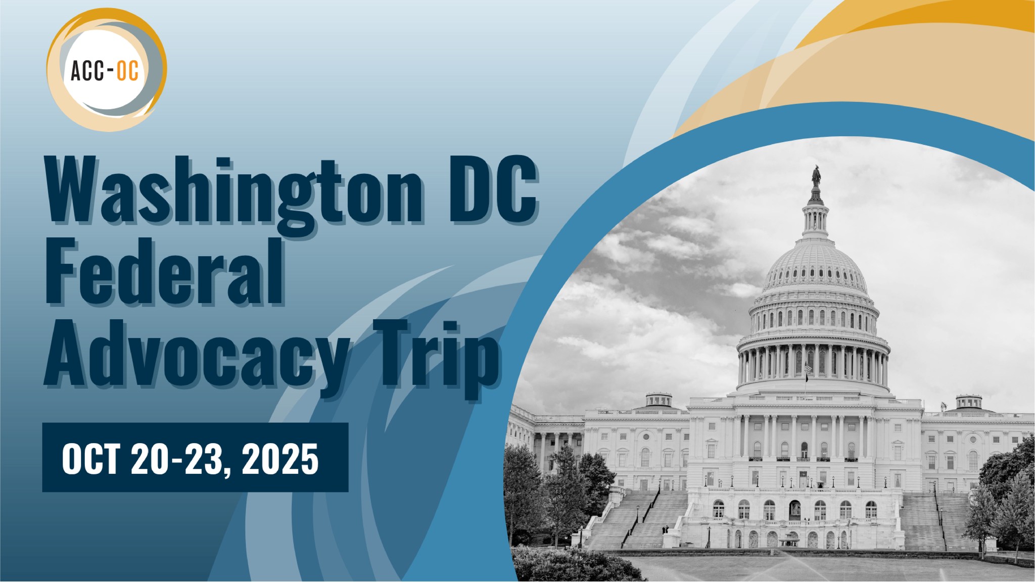 Join ACC-OC’s Federal Advocacy Trip to Washington, D.C.!
Collaborate with local leaders, meet federal officials, and represent your city’s voice.
📅 October 20th - 23rd, 2025 | 🔗 Register at accoc.org/events
#AdvocacyDC #LocalControl #ACCOC #DCTrip #CivicEngagement #FederalAdvocacy #OrangeCounty