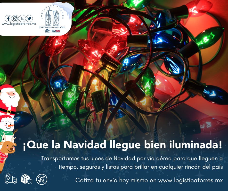 🎄💡 ¡Que la Navidad llegue bien iluminada! ✈️📦
Transportamos tus luces de Navidad por vía aérea para que lleguen a tiempo, seguras y listas para brillar en cualquier rincón del país.
Perfecto para tiendas, eventos, decoradores y ventas de temporada.
✅ Envío aéreo express
✅ Manejo cuidadoso de mercancía frágil
✅ Cobertura nacional
📲 Cotiza tu envío hoy mismo y deja que la Navidad se encienda sin retrasos.
.
.
.
.
#LucesDeNavidad #EnvíoAéreo #TemporadaNavideña #DecoraciónNavideña #EntregaATiempo #TuCargaNuestraPrioridad #tucargasegura #tucargasegurayatiempo #logistica #volariscargo #logisticaytransporte #SomosLogisticaTorres #enviosnacionales