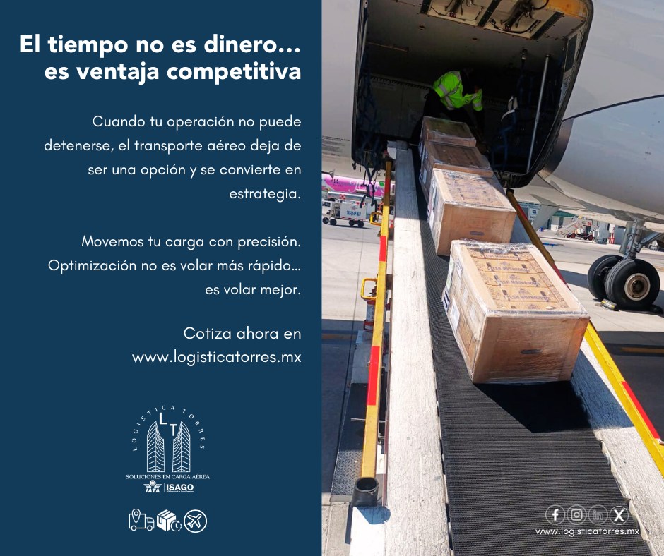 ✈️ El tiempo no es dinero…
es ventaja competitiva.✈️
Cuando tu operación no puede detenerse, el transporte aéreo deja de ser una opción y se convierte en estrategia.
🔹 Reducción real de tiempos de entrega
🔹 Planeación inteligente de rutas
🔹 Optimización de costos por operación
🔹 Seguimiento puntual de cada embarque
🔹 Seguridad y control en cada etapa
Movemos tu carga con precisión.
Optimización no es volar más rápido… es volar mejor.
📦 Desde envíos urgentes hasta operaciones programadas, diseñamos la solución adecuada para tu negocio.
📩 Cotiza hoy y transforma tu logística en una ventaja estratégica.
.
.
.
.
#CargaAérea #LogísticaInteligente #SupplyChain #OptimizaciónOperativa #TransporteAéreo #tucargasegura #tucargasegurayatiempo #logistica #volariscargo #logisticaytransporte #SomosLogisticaTorres #enviosnacionales