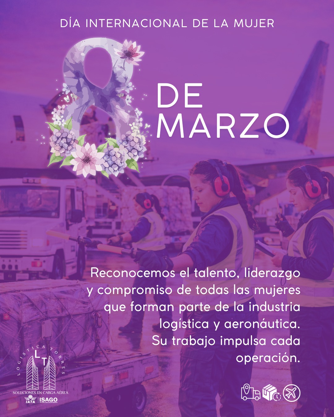 ✈️ 💜 Mujeres que impulsan cada operación 💜
Hoy reconocemos y celebramos el talento, liderazgo y compromiso de todas las mujeres que forman parte de la industria logística y aeronáutica.
Su profesionalismo, dedicación y capacidad para coordinar operaciones complejas hacen posible que cada envío llegue a su destino de manera segura y eficiente.
En Logística Torres valoramos profundamente su trabajo, su visión y el impacto que generan cada día en nuestras operaciones.
Hoy y siempre, gracias por ser parte fundamental del movimiento que conecta al mundo.
💜 8 de marzo | Día Internacional de la Mujer
.
.
.
.
#DíaInternacionalDeLaMujer #8M #MujeresEnLaLogística #MujeresEnAviación #LogísticaAérea #CargaAérea #LogísticaTorres #WomenInLogistics #WomenInAviation #EmpoderamientoFemenino