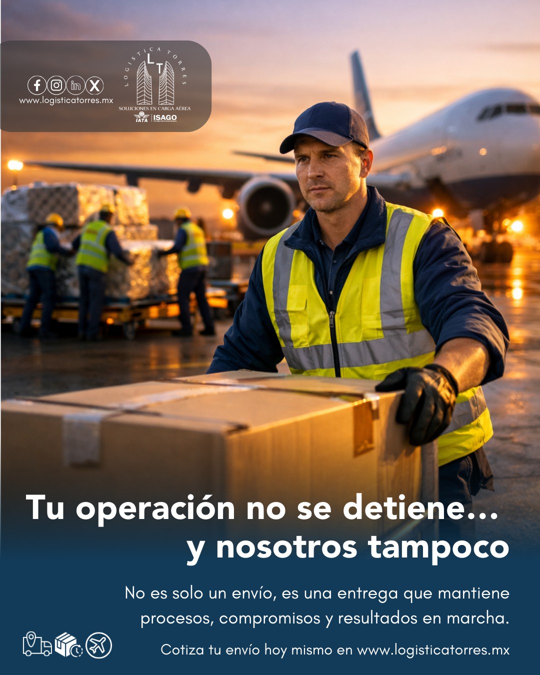 📦✈️ Tu operación no se detiene… y nosotros tampoco
Hay momentos en los que todo depende de que una carga llegue a tiempo.
No es solo un envío, es una entrega que mantiene procesos, compromisos y resultados en marcha.
En Logística Torres entendemos lo que hay detrás de cada traslado, por eso actuamos con rapidez, coordinación y criterio operativo desde el primer minuto.
Porque cuando tu operación sigue, la logística tiene que responder.
📲 Estamos listos para tu siguiente movimiento.
✈️ Logística Torres. Siempre en movimiento.
.
.
.
.
#LogísticaTorres #CargaAérea #OperaciónLogística #TransporteAéreo #SolucionesLogísticas #EnvíosConfiables #AliadoEstratégico #tucargasegura #tucargasegurayatiempo #logistica #volariscargo #logisticaytransporte #SomosLogisticaTorres #enviosnacionales