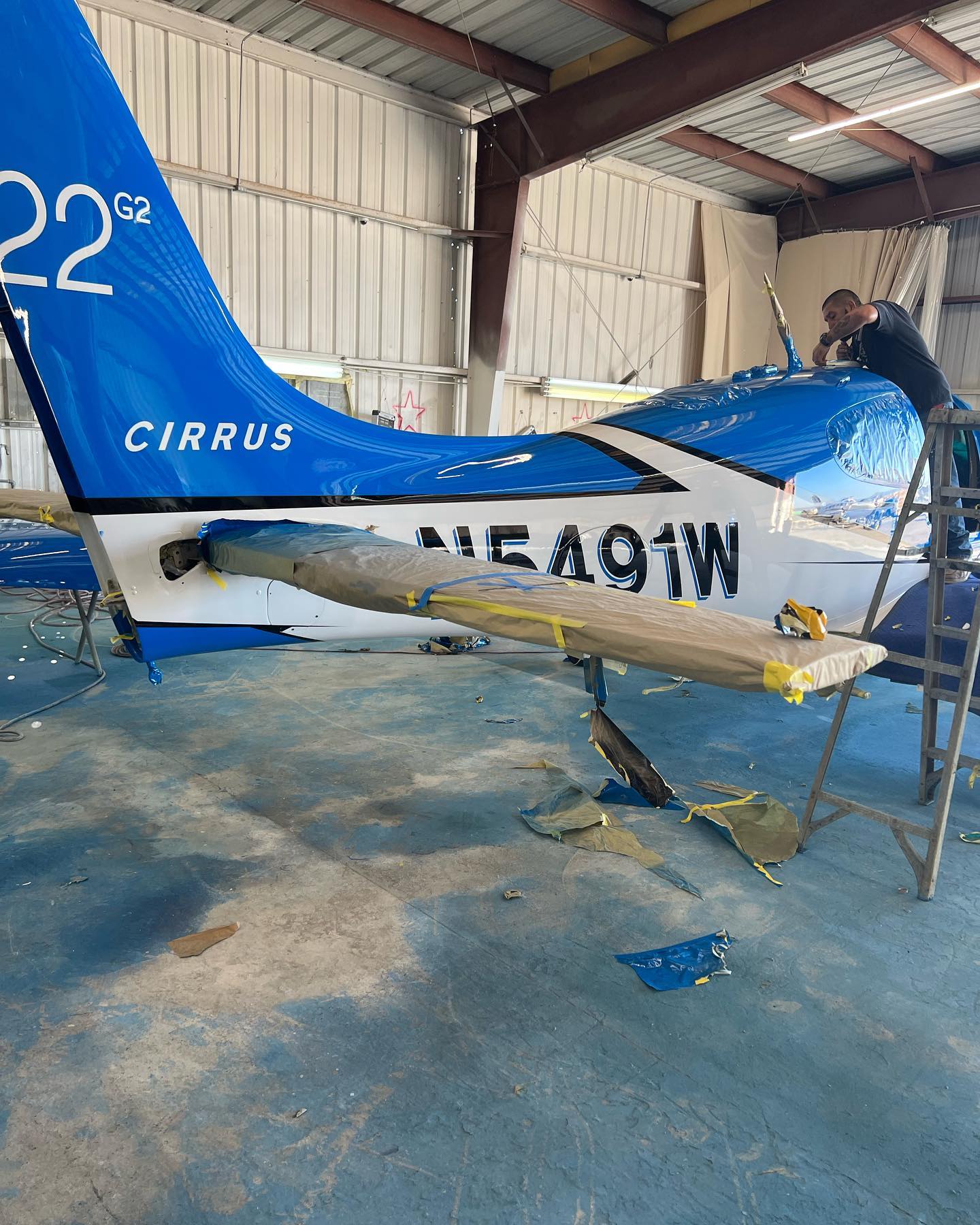 Loving the blue color 😎! Black alcantara suede paired white leather for the interior. An exciting project with plenty more good work left to do. All single stage sherwin jetglo. No clear coat on this one 🤙.