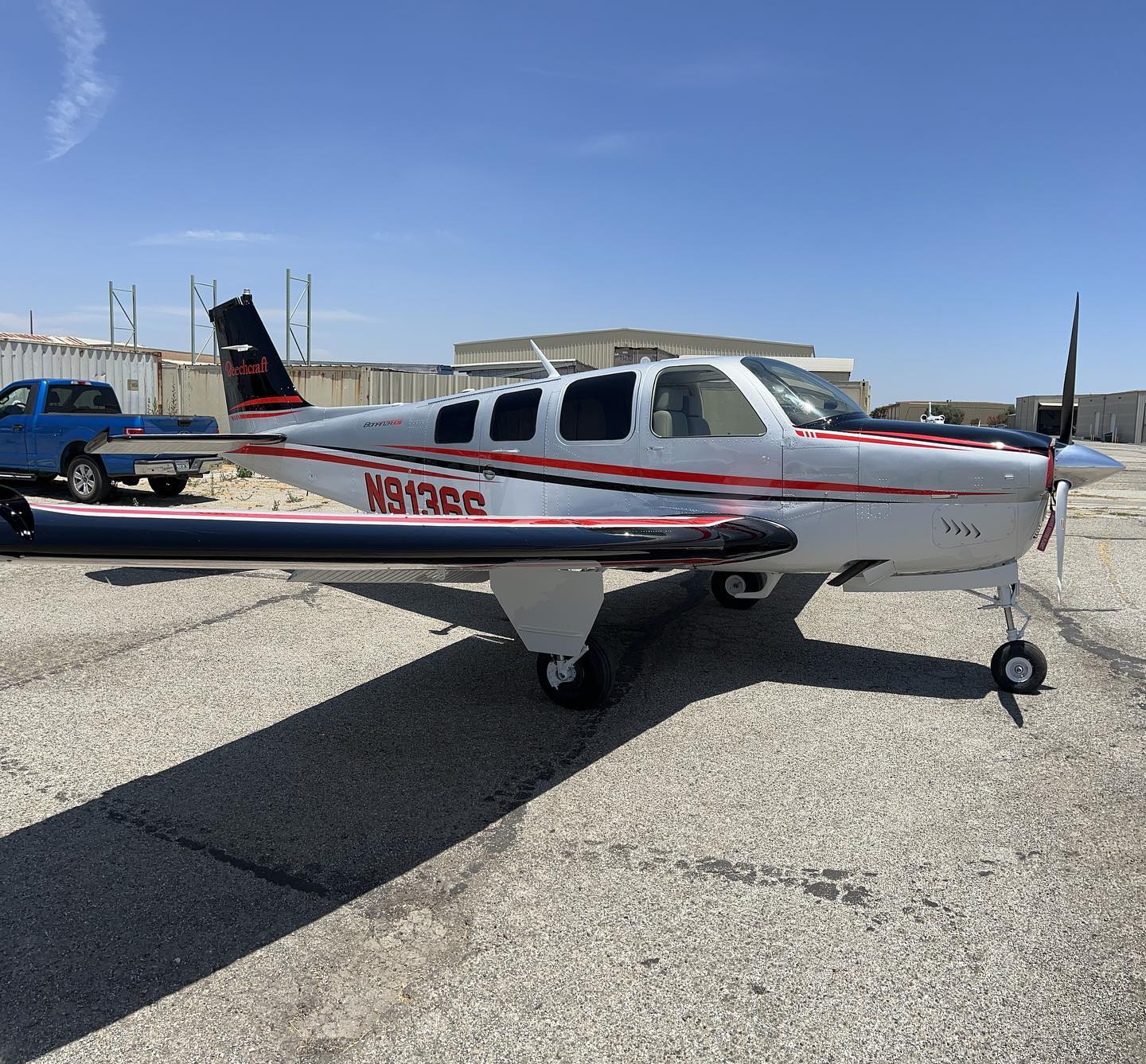 Beautiful complete redo on this A36. New interior new paint fresh seals full LED upgrades exterior and interior new panel tons more goodies 😎. @proctor_race will now be flying in serious seriously fresh looking bonanza A36! Jeff’s a great guy he deserves This one!