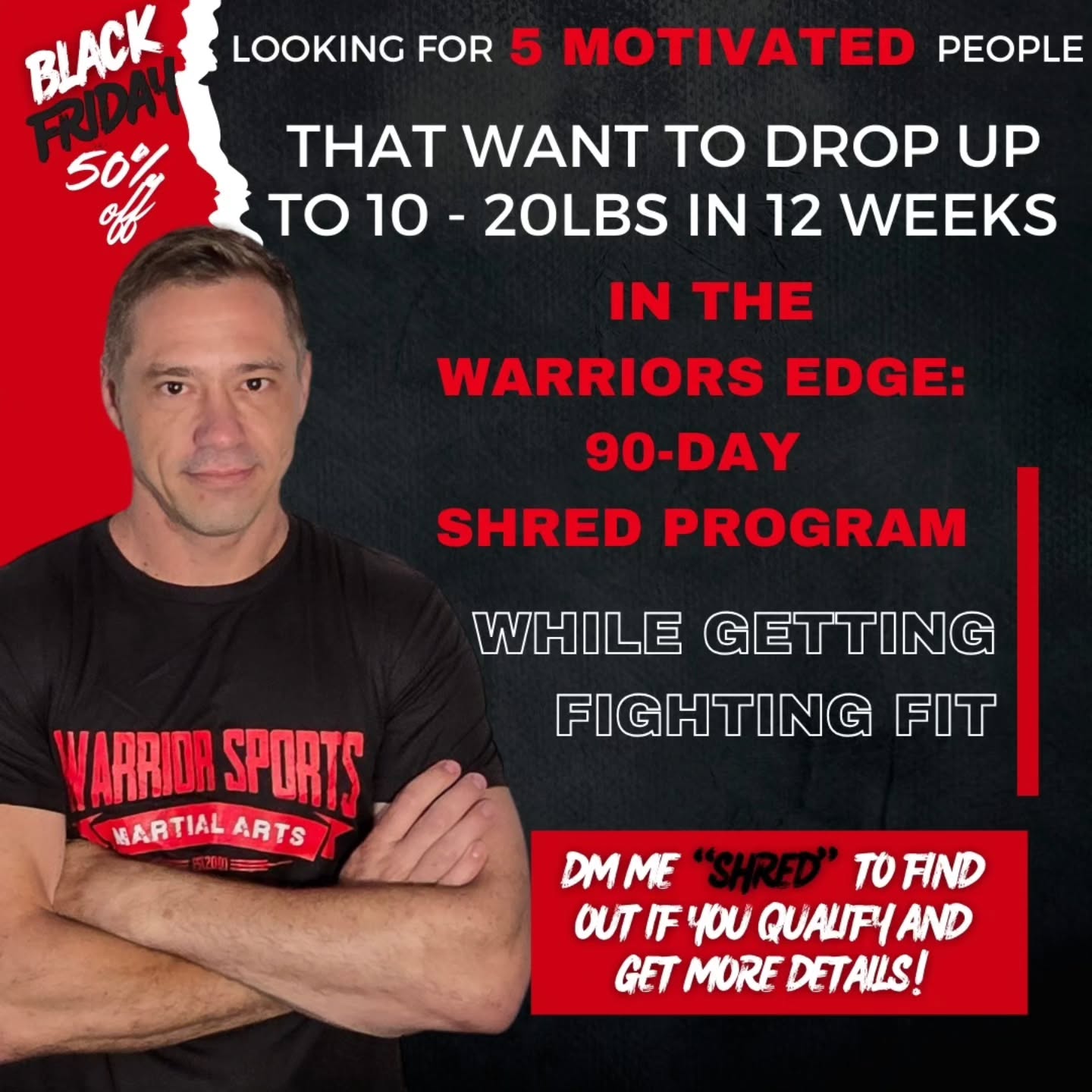 📢 Looking for 5 Motivated People who are Ready to Drop 10-20 lbs in 90 Days!
Get 50% off now! Only available for November for the full 90 day program!
Do you want to transform your body and mind, break through your limits, and finally see real results?
Join the FitFight Fusion 90-Day Program and get ready for:
🔥 Elite Warrior 1-on-1 Coaching
🥊 Muay Thai Mastery – from foundations to fight-ready training
💪 Full-Body Strength Workouts
🍎 Personalized Elite Performance Nutrition Program
🏃♂️ Combat-Ready Cardio Conditioning
💻 Online & In-Person Coaching Available
This program is for men serious about taking action! If you're ready to step out of your comfort zone, let’s make this happen.
Don’t Apply If You:
❌ Aren't ready to give 100%
❌ Think you’ll only be eating chicken, rice, and broccoli
❌ Expect this to be a quick fix
This Program is FOR You If:
✅ You’re tired of struggling with stubborn belly fat that won’t budge
✅ You’ve tried programs before but lacked the right guidance and accountability
✅ You want real, lasting results without giving up foods you enjoy
✅ You’re done feeling sluggish, unmotivated, or out of shape
✅ You’re ready to take action and finally commit to a program that works
Achieving your ideal physique is within reach, but you’ll need to push your limits and commit fully. With my guidance, you’ll get there faster than you ever thought possible.
DM me with "Shred" to take the first step towards your best shape in the next 90 days! 💥