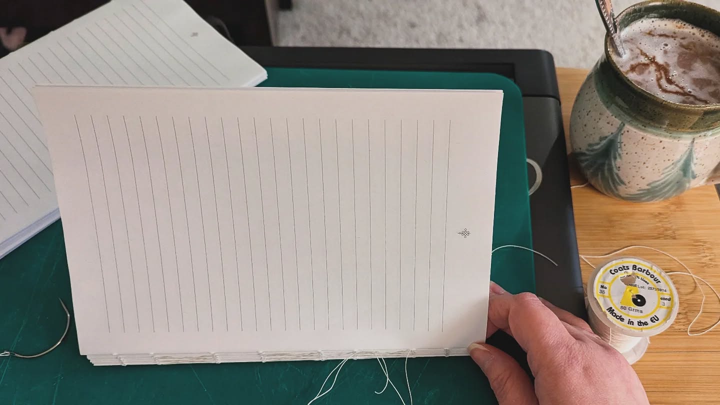 Binding books and drinking cocoa on a cold rainy winter night. Nothing better 😊
#bookbinding