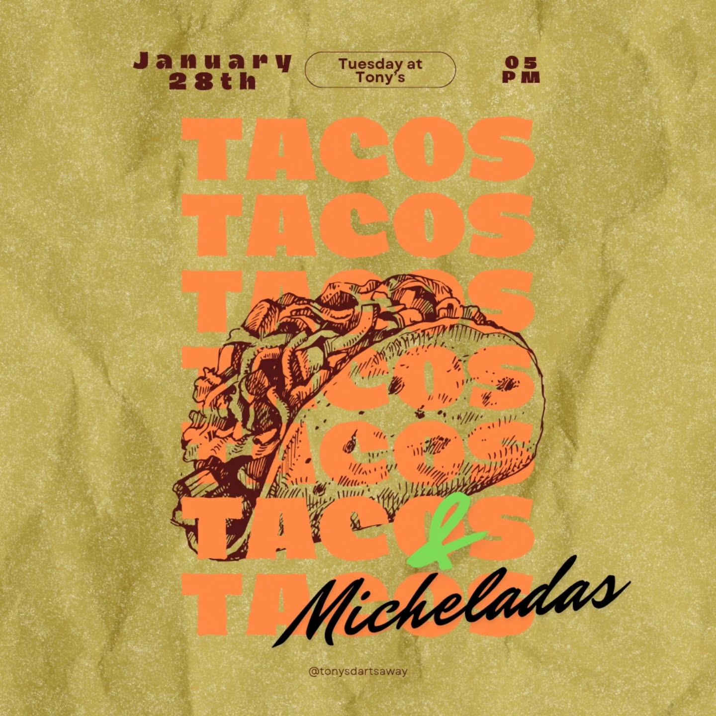 Kitchen's been working on some great things and to add to that we're doing tacos this Tuesday, February 28th at 5pm
We'll have vegan and non-vegan options of beef, chicken, shrimp. Pick 3 of your favorite to make a plate with chips and salsa.
Going to also be slanging some tasty vegan Micheladas featuring @commonspacela Sonria Mexican Lager.