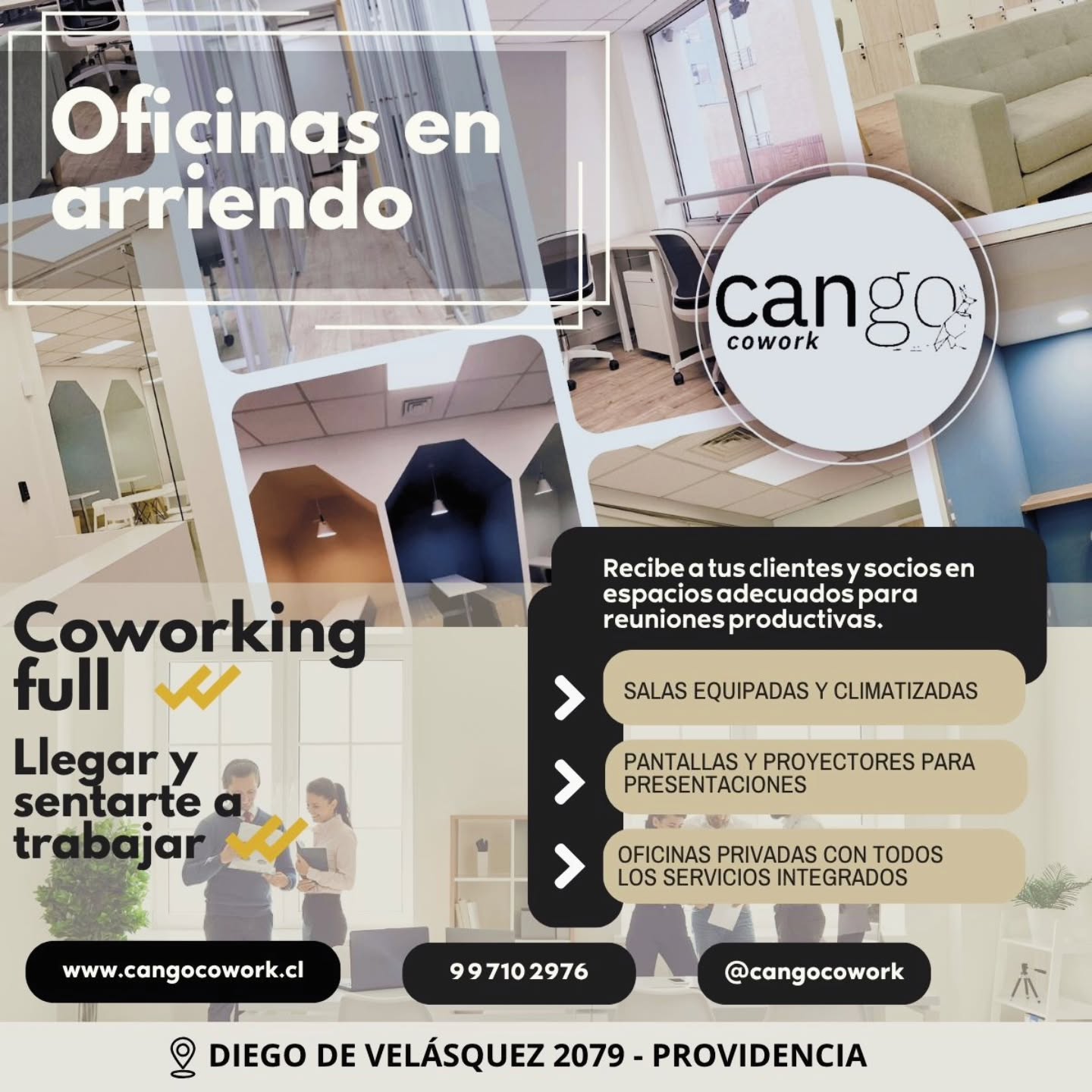 ¿Necesitas oficina privada? No se diga más☝️
¡Tenemos 3 oficinas disponibles esperando por ti y tu empresa!
Tenemos oficinas para 3, 4 y hasta para equipos de 15 personas.
Integramos todos los servicios que necesitas para solamente venir a sentarte a trabajar.
El resto que te quita tanto tiempo administrativo lo realizamos nosotros, tú relax! 😎
Pura buena vibra te espera por acá para llevar tus sueños hacia el éxito! 🙌
¡Cotiza! 📲 +569 9 7102976