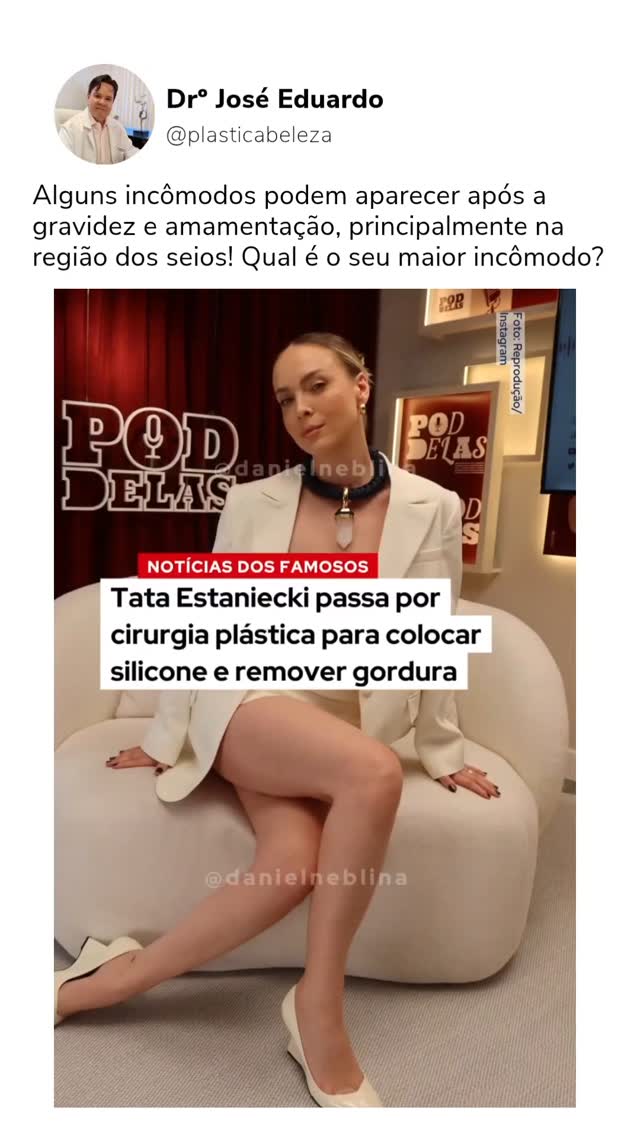 A influenciadora Tata Estaniecki passou por algumas cirurgias plásticas e mudanças para corrigir alguns incômodos que apareceram após a gravidez e amamentação!
Me conta, qual é o seu maior incômodo?
#cirurgiaplastica #plastica #cirurgiaoplastico #beleza #estetica #plasticasegura #baixadasantista #tataestaniecki