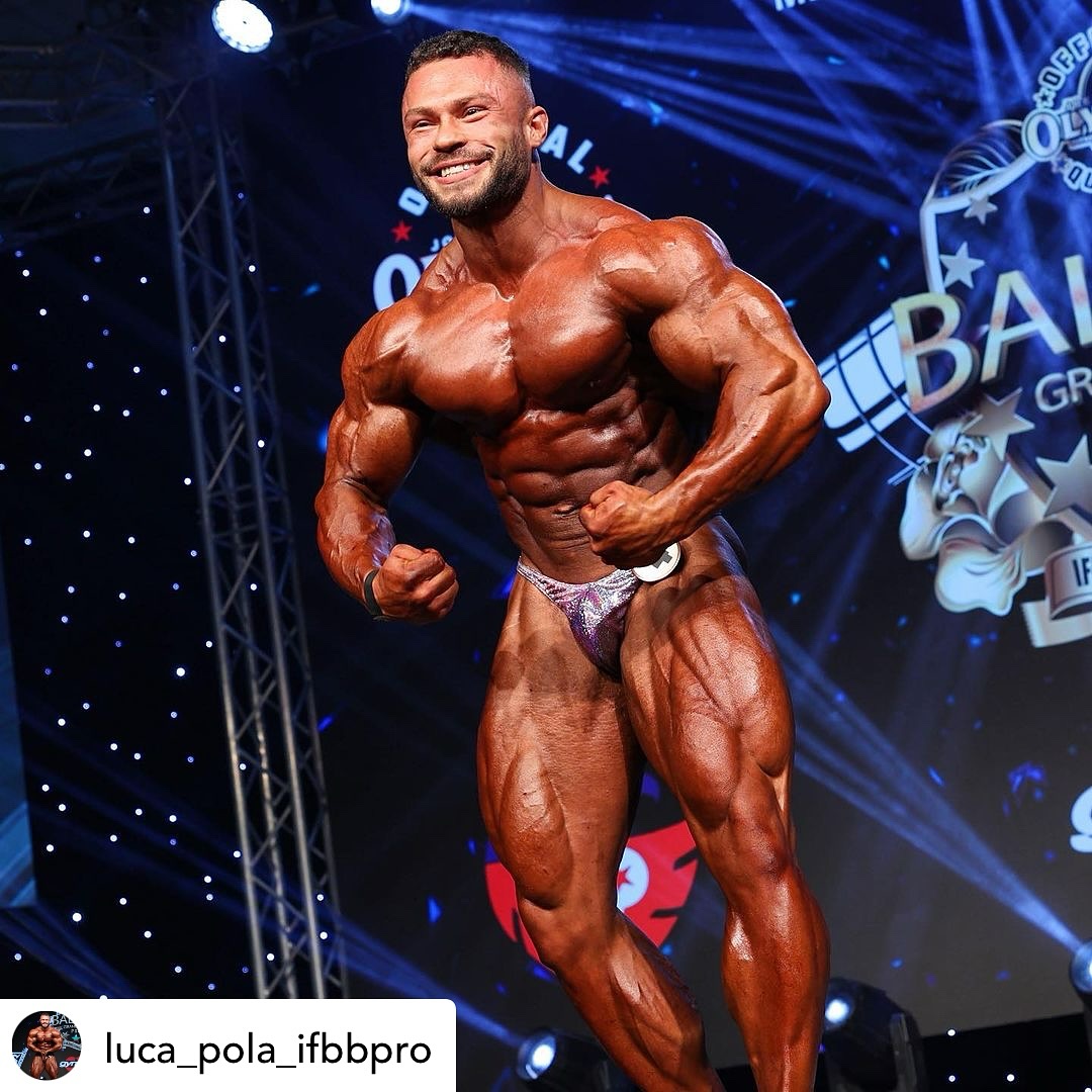 Our guy @luca_pola_ifbbpro brought his best look to the Balkan Grand Prix - taking 3rd place in his rookie pro year 💪🏼🏆 sporting a first look at new Lilac Tie-Dye Shattered Glass (Exclusive Range) trunks 🤩 #ironmonkeywear #posing #trunks #ifbbpro