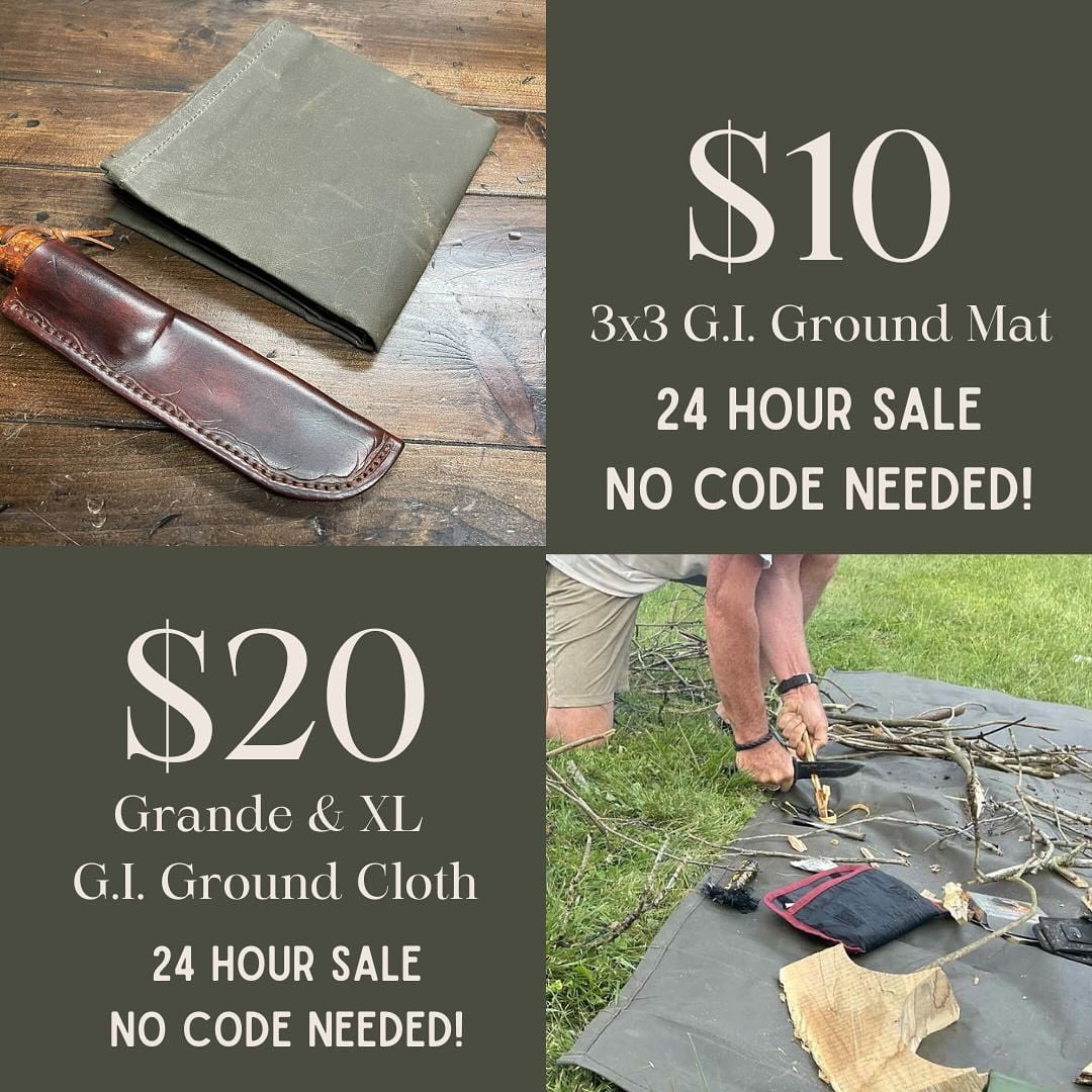 Today’s 24 hour sale is on the G.I. Ground Mats. Three size are available. These vintage canvas mats are waxed, extremely versatile and durable. Killers deals through July 4th- get on our newsletter!
#campcraftoutdoors #waxedcanvas #july4