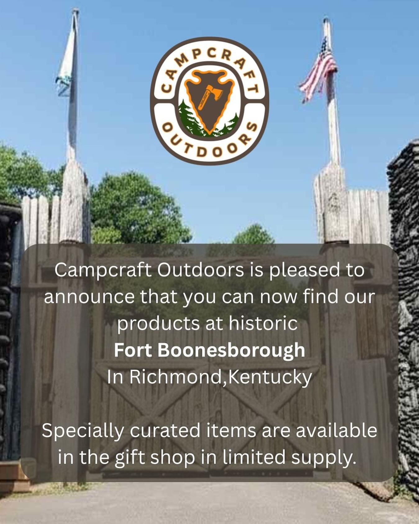 Pick up some fort curated Campcraft gear @fort_boonesborough_state_park in the gift shop. Handcrafted waxed canvas gear, made the old fashioned way! #campcraftoutdoors #danielboone #ftboonesborough #kentuckymade