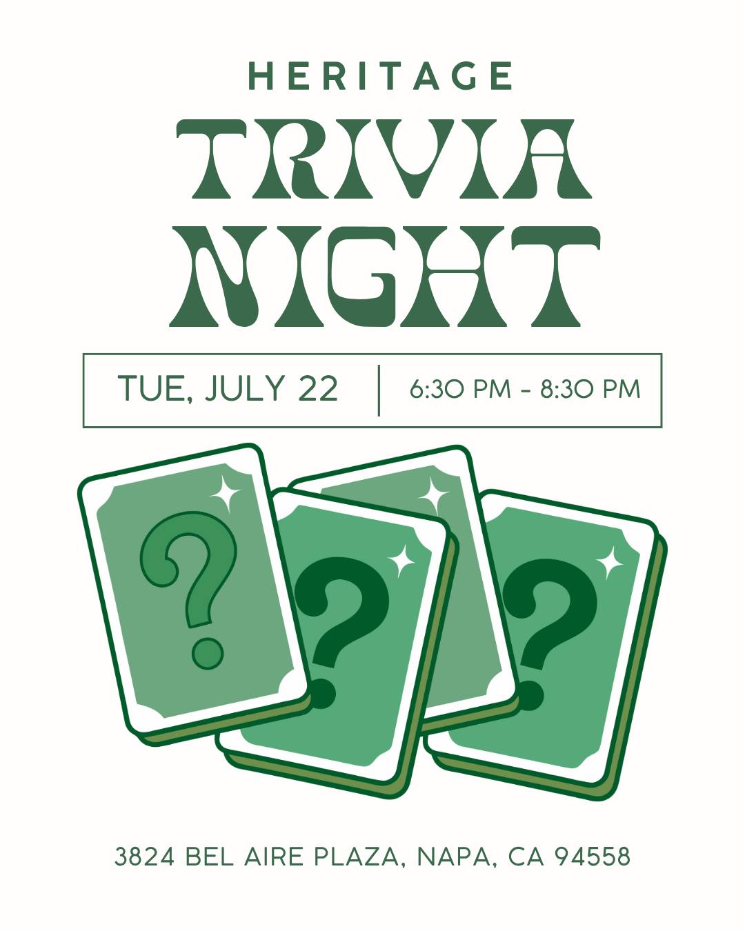 Are you ready to test your brain against others? Well, this is now your chance to prove to everyone just how smart you are. @heritageeats is hosting their first-ever trivia night tomorrow, July 22nd, from 6:30 pm - 8:30 pm.
Build your ultimate team and get ready for trivia!
? @heritageeats
