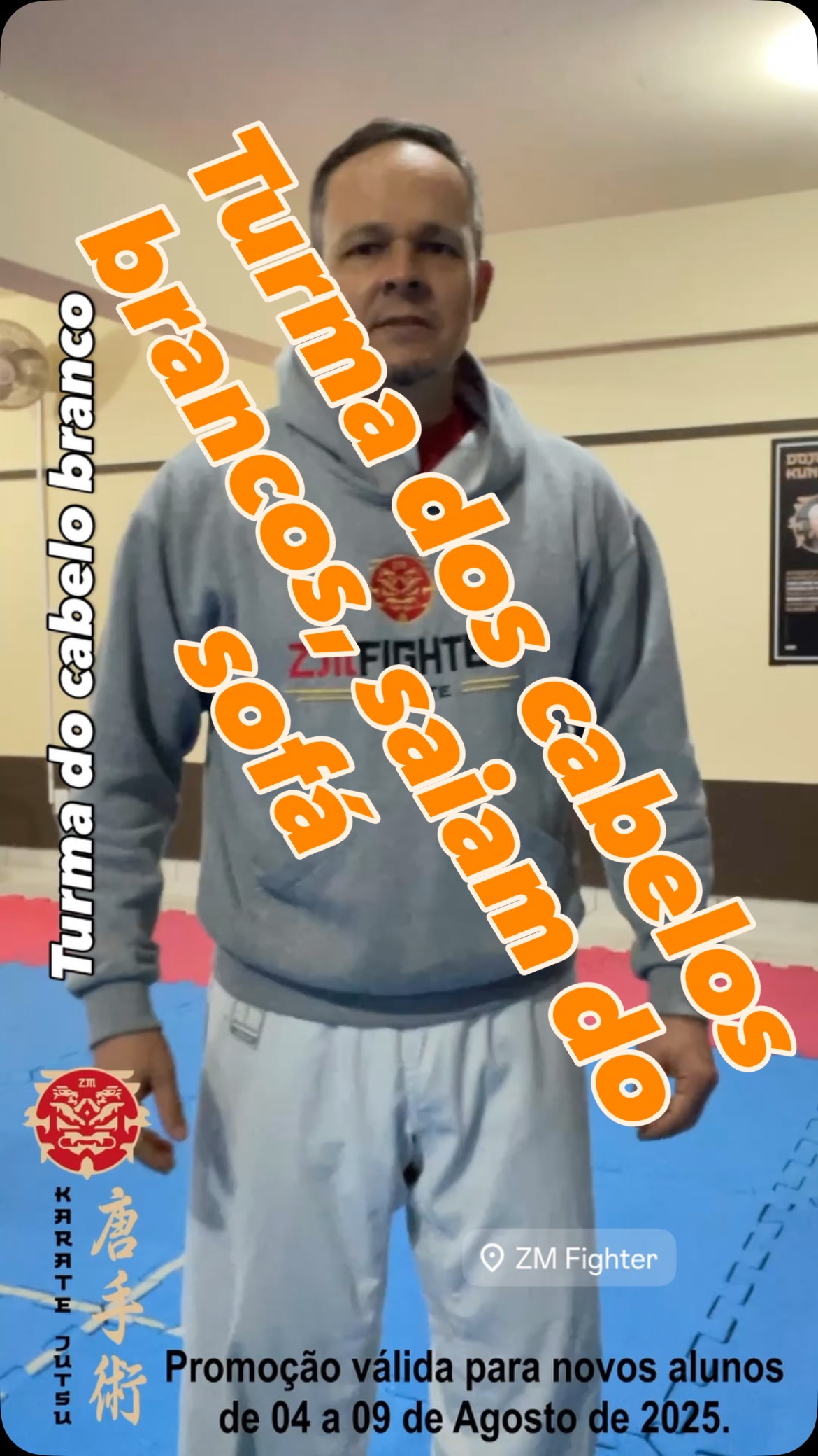 Se você tem mais de 40 anos então vem pra nossa turma dos cabelos brancos.
Sem desculpa furada, levanta do sofá e venha treinar.
#karatejutsu #defesapessoal #karate #karatezmfighter #antibullying #cabelobranco