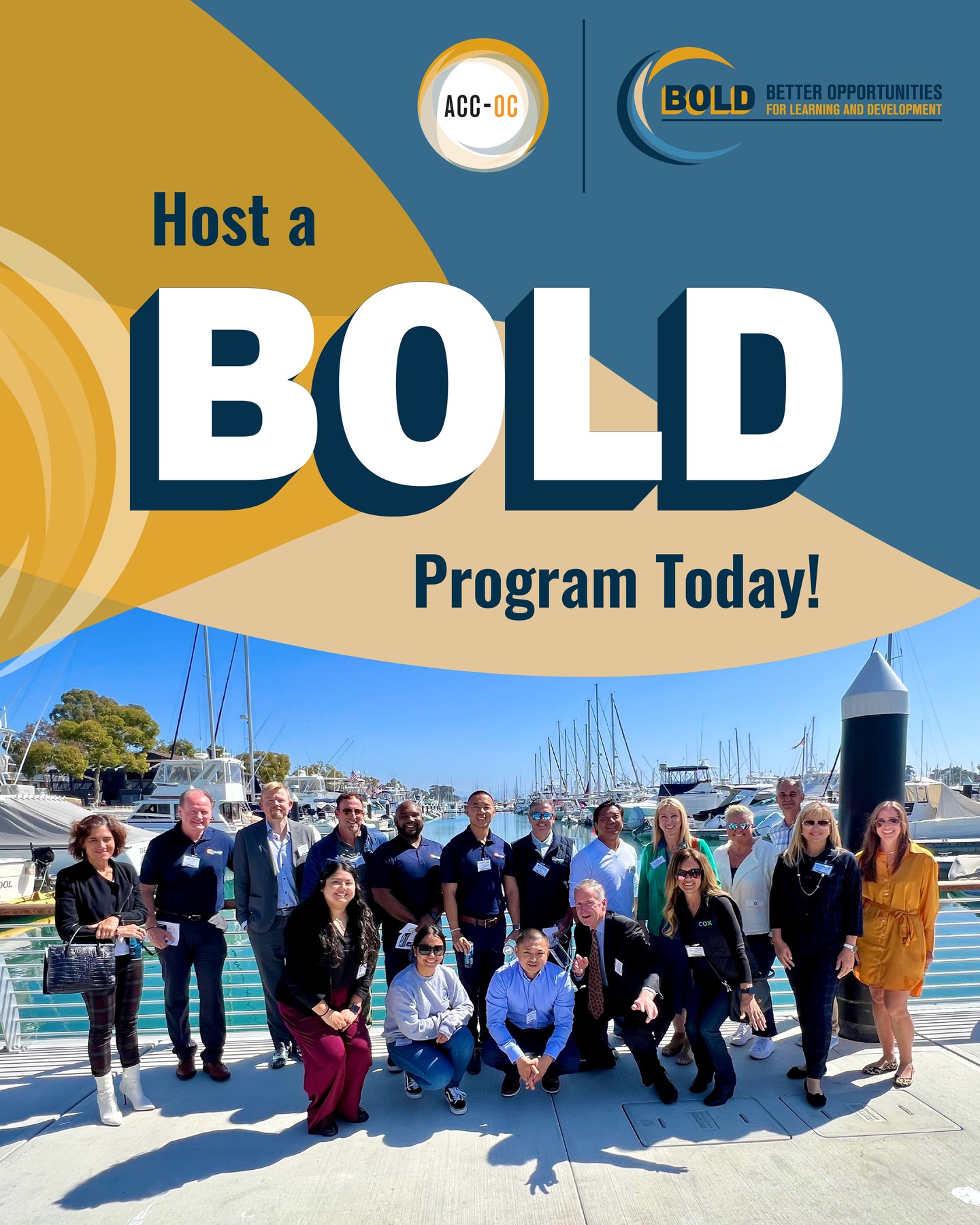 Host a BOLD (Better Opportunities for Learning & Development) program in your facilities this fall! ACC‑OC’s signature training series is designed to expand knowledge, strengthen regional collaboration, and deliver immersive, hands-on civic learning—right in your backyard.
By partnering with agencies, nonprofits, utilities, or regional institutions, we help local leaders explore real-world infrastructure, engage with frontline professionals, and gain a deeper understanding of the systems that power Orange County. Together, we can spotlight the innovation and collaboration driving our region forward.
📩 Interested in hosting? Visit the link in bio!