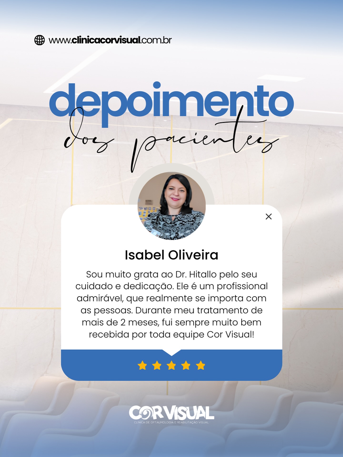 Indicar bons serviços e profissionais é cuidar de quem você ama. 💬✨
Aqui na Clínica Cor Visual sua experiência é completa: desde o acolhimento da equipe até o atendimento dedicado de nossos médicos, tudo é pensado para que você se sinta bem e confiante. Sua satisfação é nossa maior motivação! ❤️
Cuidar de cada paciente com atenção e carinho é o que nos move! ⭐
Agende uma consulta com nossos especialistas. 👁️
📞 (83) 3322.3590 / (83) 3063.3590
📲 WhatsApp (83) 99612.0813
-
Marketing e Produção Audiovisual: @Kactus.Agencia 🌵
#campinagrande #joaopessoa #paraiba #oftalmologista #oftalmologiapediatrica #oftalmologia #oftalmologistainfantil #clinicaoftalmologica #oftalmologistacampinagrande #oftalmologistacg #oftalmologistaparaiba #clinicadeoftalmologia #saudedosolhos #saudeinfantil #clinicacorvisual #corvisual #catarata #cirurigiadecatarata #lentesdecontato #lentedecontato #lentedecontatocampinagrande