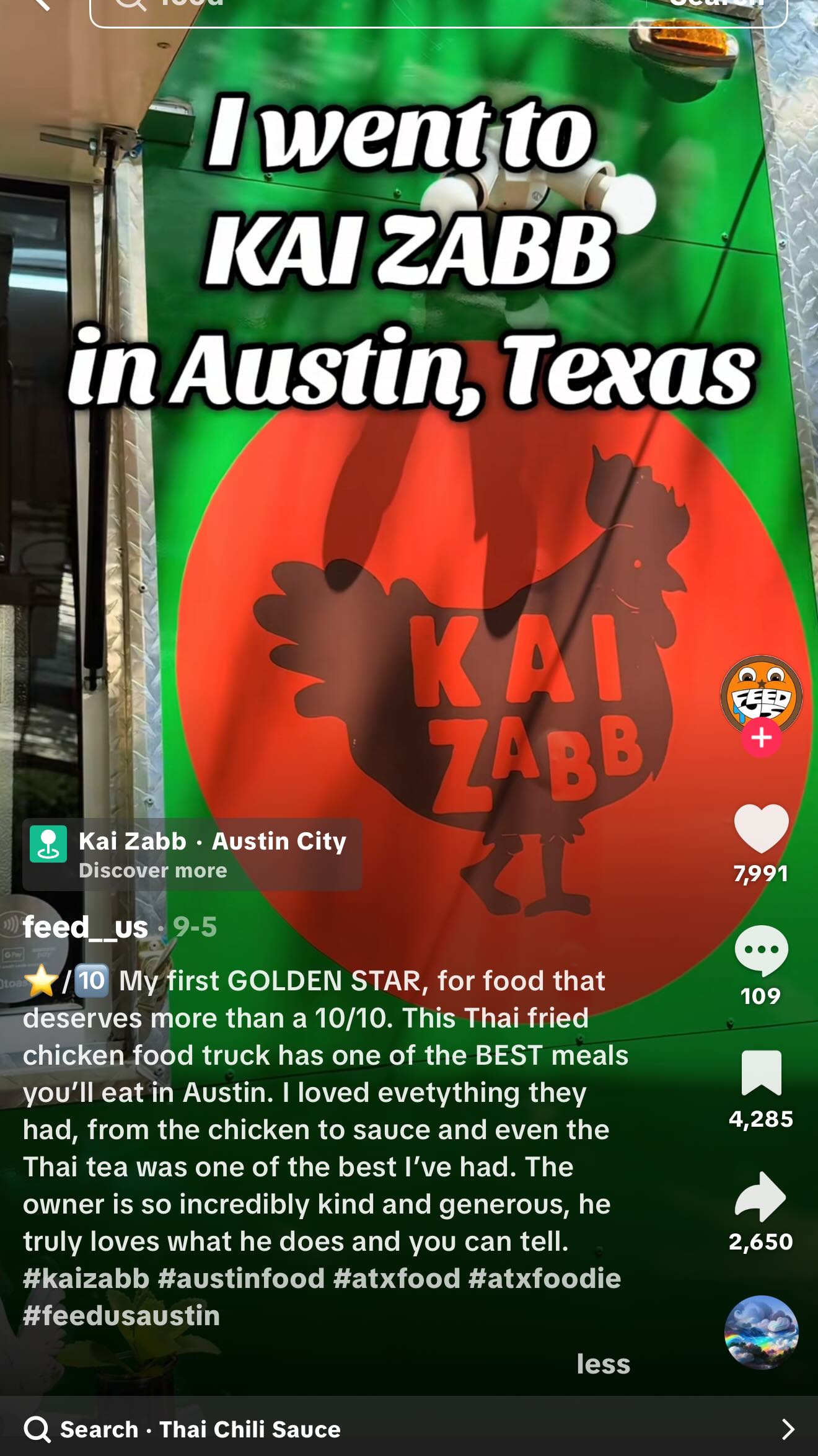 #Dear All lovely customers. We’re grateful for your support small business . Due to @feed_us_austin’s our customer post TikTok popularity, some items sell out fast. We do the best for keep food quality and every single order make fresh.Recommend ordering online in advance. Thanks for your understanding and kind support.❤️🙏#kaizabb #thaifood #friedchiken