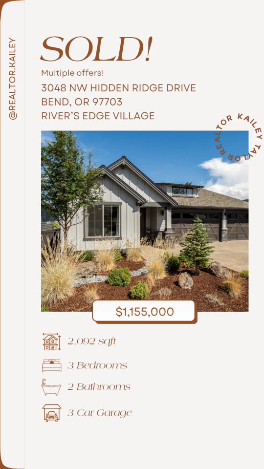 ✨ Officially Closed at Hidden Ridge ✨
It means so much when clients choose to work with me again. These wonderful repeat clients trusted me with another important chapter, and together we navigated today’s tougher market to secure multiple offers and a full list price sale. Achieving results like this right now is no small thing, but what I value most is the trust, connection, and confidence my clients place in me. I strive to provide the kind of service that makes you want to come back again and again. 💚
Thinking about selling? Let’s connect and create a plan that works for you.
#livelifeinbend #realtorkailey #kaileytaylor #yourlocalexpert #inbend #bendoregon #centraloregon #realestate #bendrealestate #bendrealtor #bendhomes #inclusiverealtor #centraloregonrealestate #visitbend #visitcentraloregon #cityofbend #homesellers #homesweethome #pnw #realtor #oregon #oregonrealestate #oregonrealtor #oregonhomes #bendite #bendlocal #bendborn #lgbtqrealtor