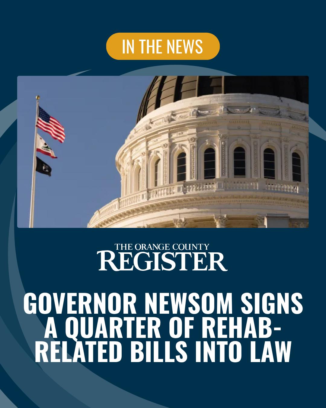 In the news: Governor Newsom signs a quarter of rehab-related bills into law!
The California Sober Living and Recovery Task Force (CASLAR), a 501(c)(3) nonprofit administered by ACC-OC, continues to advance reforms that strengthen oversight of sober living and recovery homes, protect vulnerable individuals, and support local governments.
With bipartisan support from legislators and advocacy from local leaders, four new rehab-related bills were enacted this session. This progress reflects growing momentum for reform.
“When we formed the Sober Living Task Force and started to build a coalition for change, no one was under the impression we could solve these problems quickly or with one-off legislation,” said Wendy Bucknum, Mission Viejo’s mayor pro tem and task force founder, in a prepared statement. “This is a two steps forward, one step backward process, but we are in it for the long haul because people’s lives are at stake — and every year, the momentum for reform grows.”
Read the full story:
🔗 https://www.ocregister.com/2025/10/20/governor-signs-a-quarter-of-rehab-related-bills-into-law/
#ACCOC #CASLAR #PublicSafety #RecoverySupport #LegislativeReform #GoodGovernment #CommunityImpact