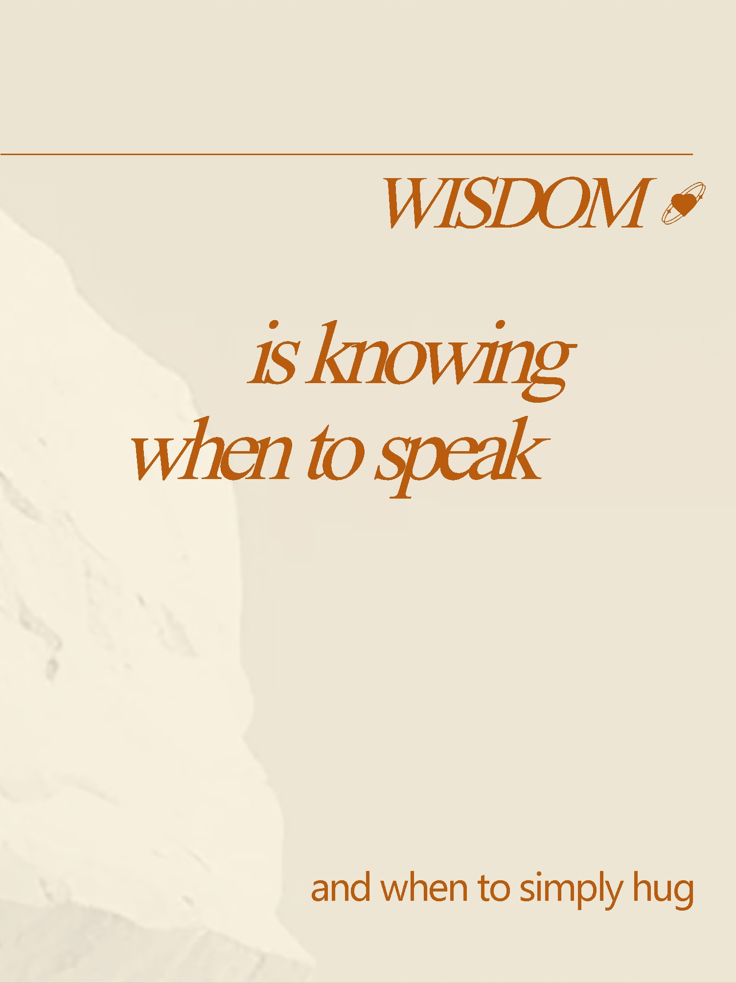 A gentle reminder for all of us who love to help... 🤍
Wisdom is knowing when to speak, and when to simply hug.
We all want to help, and our first instinct is often to offer advice and solutions. But I'm learning that sometimes the wisest thing we can offer is our silent, loving presence.
True wisdom isn't always having the right answer, but discerning what a heart truly needs—which is often just a listening ear and a warm hug. It's letting love, not knowledge, lead the way. ❤️
Tag someone in your life who is an amazing listener, or share this if it resonates. 🫂
. . . . .
#EvermoreBlessings #BlessingMatch #FindYourBlessing #BlessedToBless #SoulfulGift #BlessingForYou #GiftThatSpeaks #WithLoveAndPrayer #EverydayBlessing #HeartfeltGift #WordsThatMatter #Wisdom #TrueWisdom #PowerOfPresence #ListenMore #LoveLeadsTheWay #Empathy #ChristianEncouragement #Proverbs31Woman