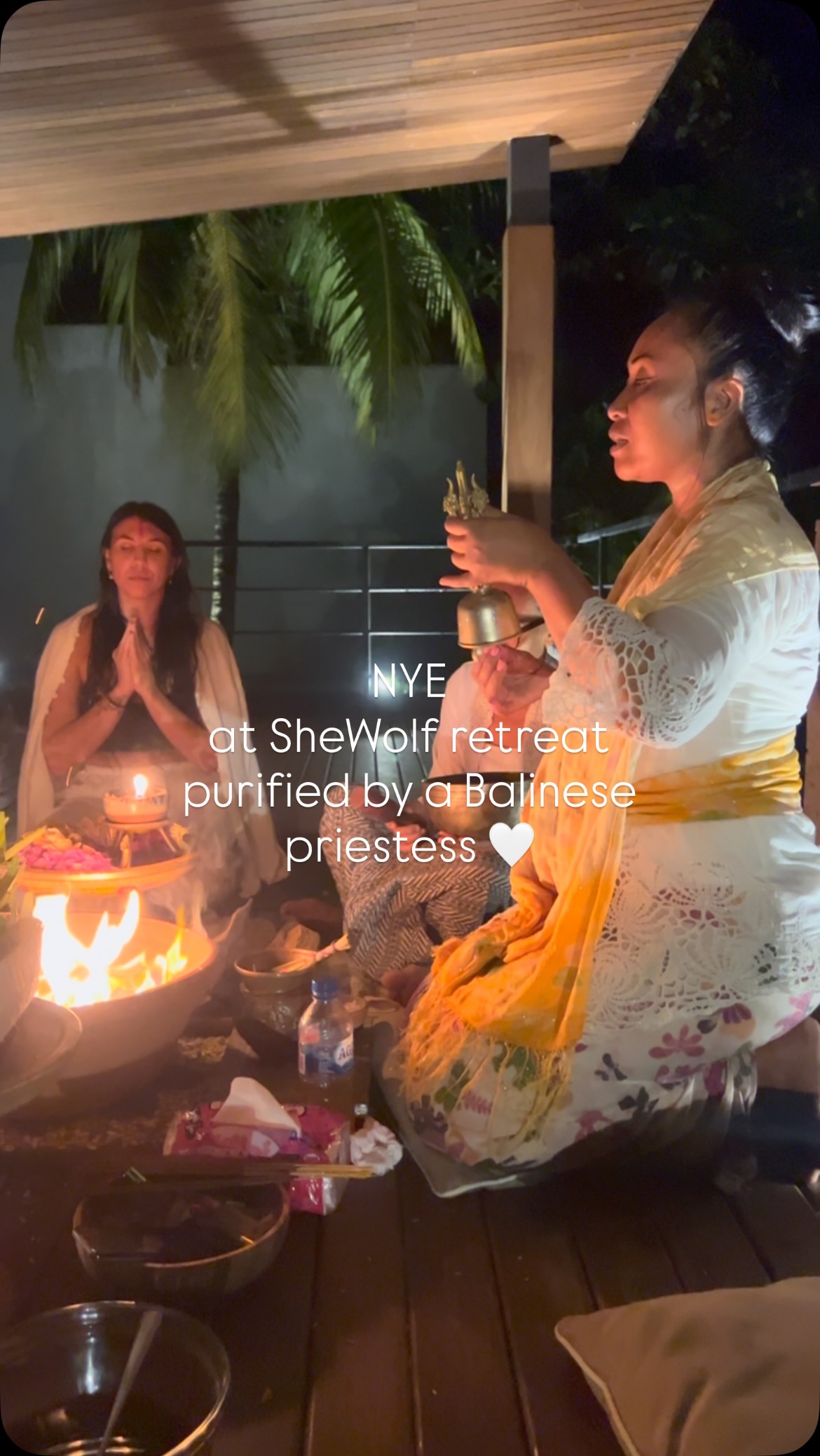 On New Year’s Eve at the SheWolf retreat, we moved through both elements, water to cleanse, fire to consecrate.
Guided by a Balinese priestess, our sister Lakshmi we released the old year through sacred water, letting it carry away what had finished its work in us. Then fire met intention, sealing our prayers, sharpening our resolve, and marking the threshold into what’s next.
This was an initiation.
This was an ending with intention, with reverence, with power. Because how you close a chapter matters just as much as how you begin the next.
#shewolfretreats #sisterhood #nyebali #baliceremony #purificationritual