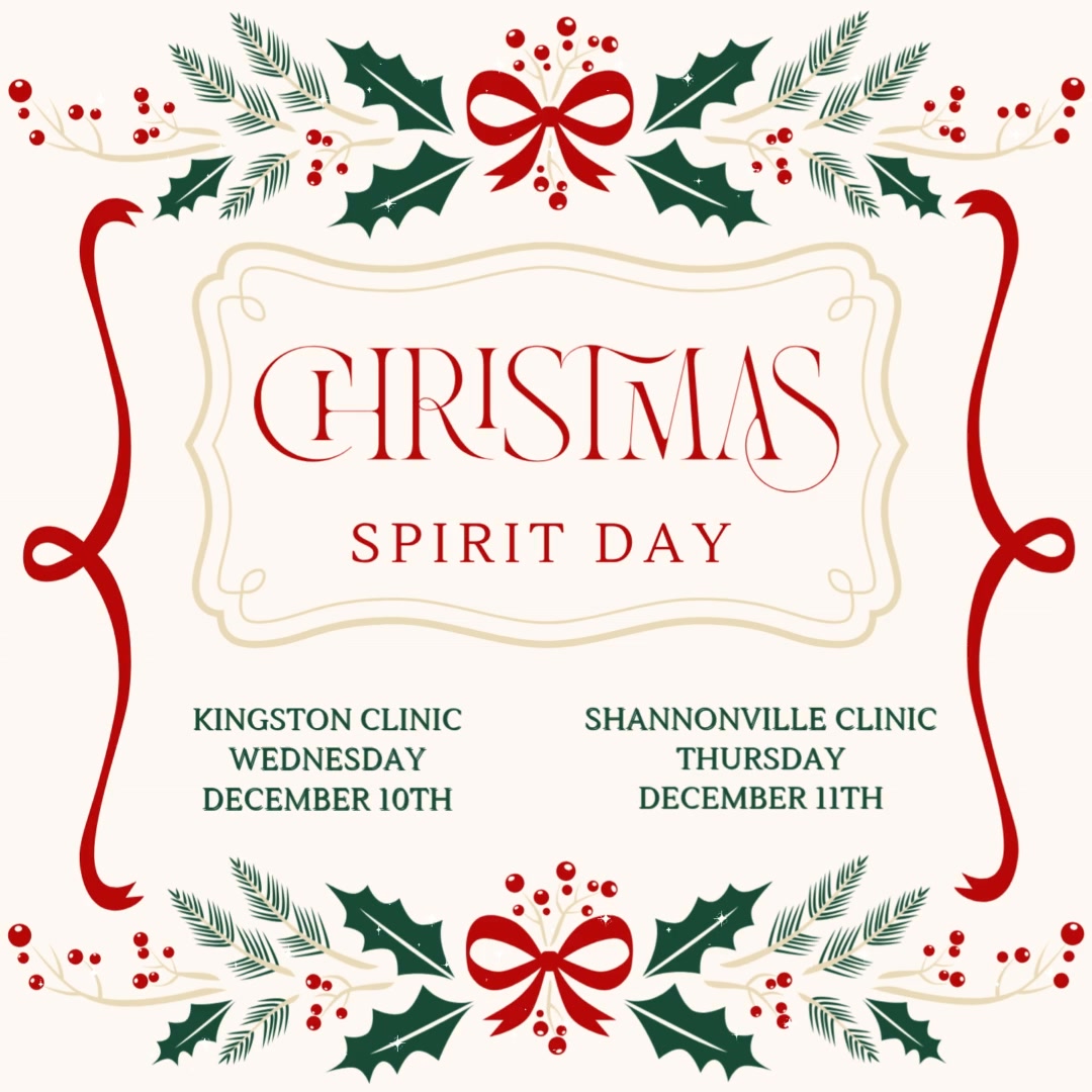 Come one come all to spread some Christmas cheer!
Join us for our Christmas Spirit Day at our Kingston Clinic Wednesday December 10th and at our Shannonville Clinic Thursday December 11th!
New unwrapped toys and non-perishable food donations are welcome to help support local families in need! We'll also have tasty treats, chances to win fun raffle prizes and Santa will be there in the afternoon for photos and Christmas wishes from 2:30pm-5:30pm! 🎅
#canadianchiropractor #ontariohealthcare #kingstonontario #shannonvilleontario #foreveryoungchiropractic #timeforanadjustment #christmasspiritday #fooddonations #toydonations #santa #raffles #tastytreats #seasonofgiving #spreadsomechristmascheer 🎅