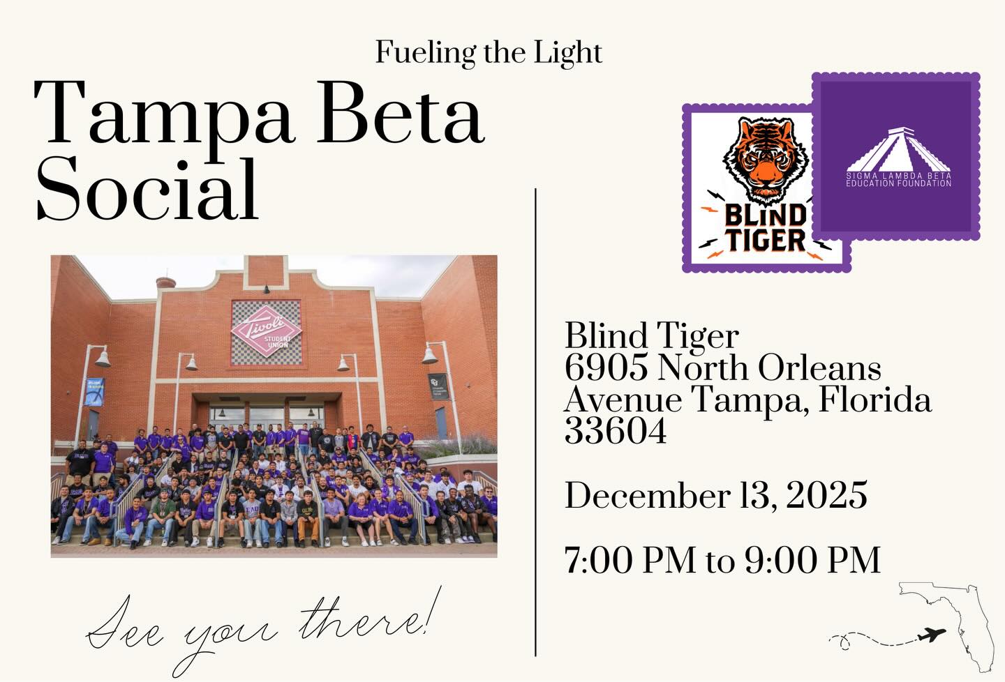 Join us for our next social on December 13, 2025, from 7–9 PM!
We’re linking up at Blind Tiger (6905 North Orleans Ave, Tampa, FL 33604) for a night of networking with brothers and connecting with the SLB Education Foundation Board of Trustees. Message us if you plan to attend!
Please RSVP at tinyurl.com/SlbefTampa
#FuelingTheLight #SLBEF #SLB #1986