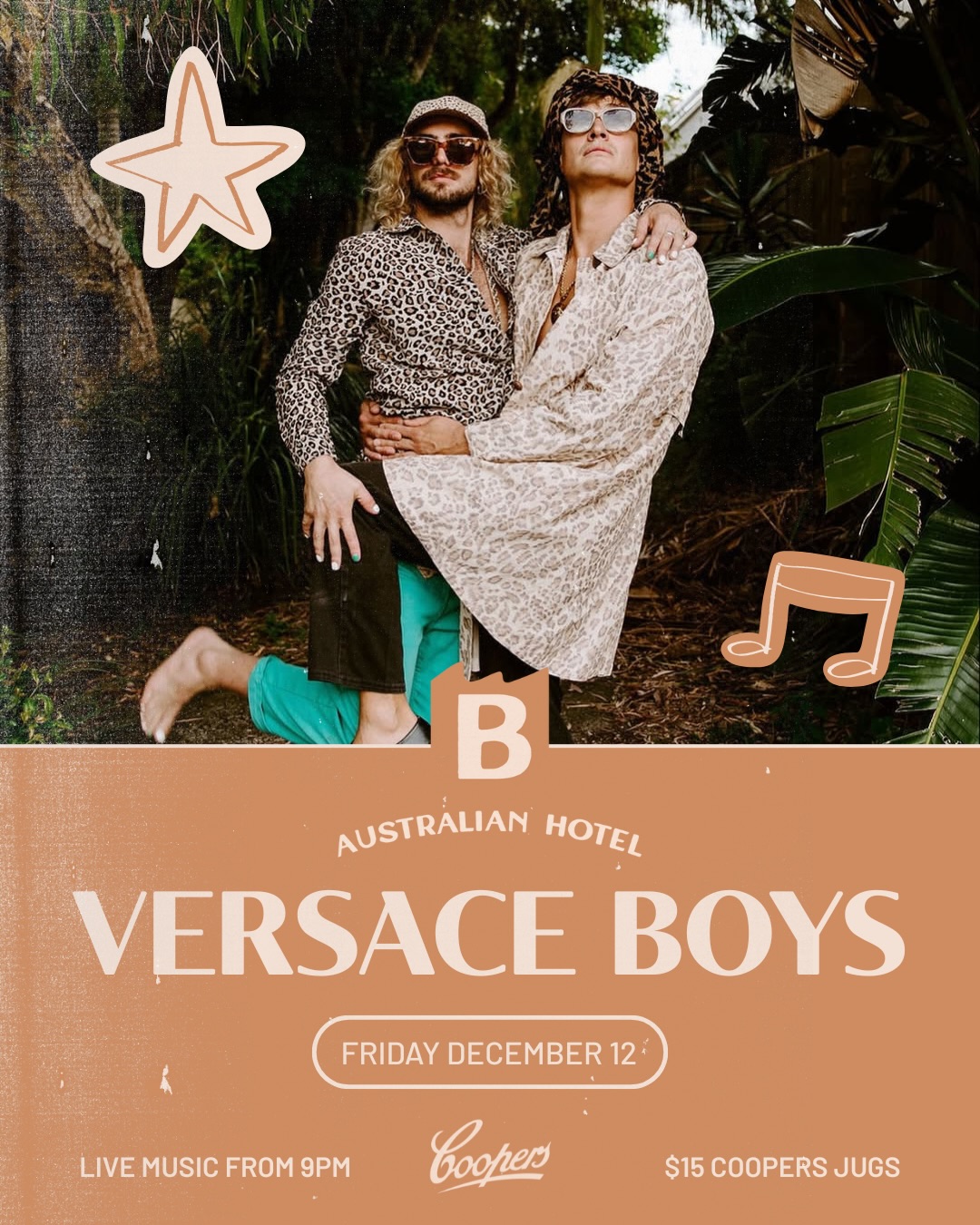 You say VERSACE. We say BOYS. The lads are back in town and they’re about to cause yet another ruckus. It smells like summer holidays, a little bit of trouble and and a big send-it into the weekend 🚀 Lifting off Friday from 8pm. It’s gonna be loud, gonna be loose, gonna be all kinds of fun 🔊 just how we like it here in Ballina tbh. Catch ya there mates!
#AustralianHotelBallina #Ballina #VersaceBoys