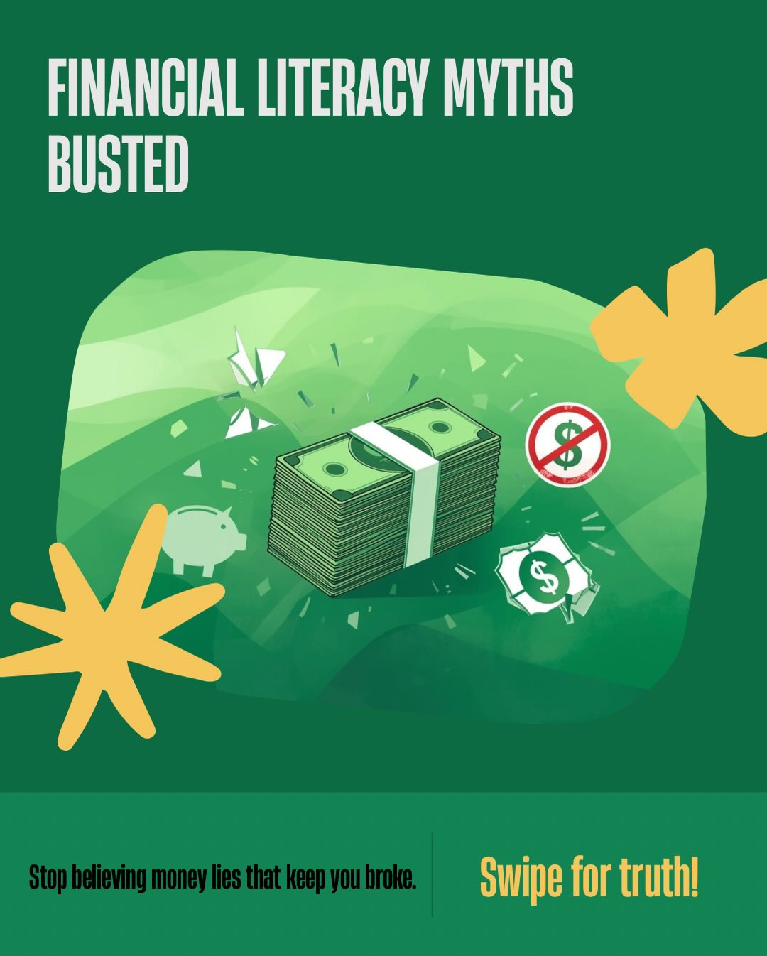 For this weeks Wealth Wednesday swipe to see some financial literacy myths busted!