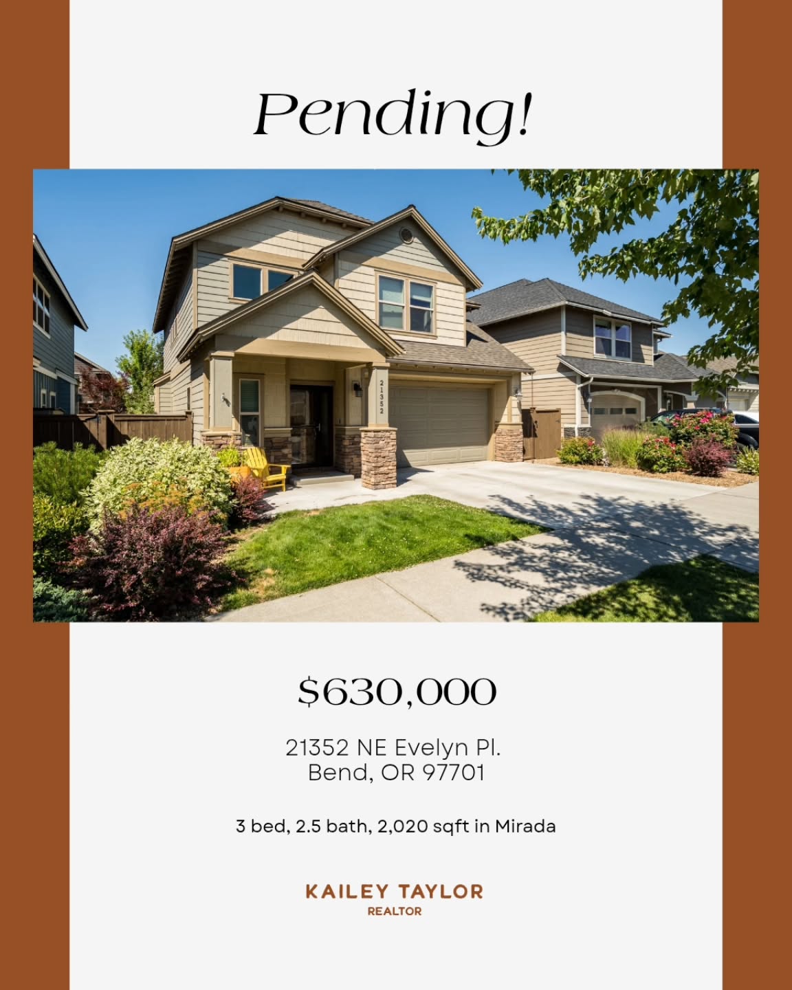 🎉 Pending!
Stoked for my sellers. Moving through inspections and looking ahead to a smooth closing in the new year. Feeling grateful for amazing clients and momentum like this. 💚
#livelifeinbend #bendrealestate #bendrealtor #centraloregonrealestate #realtorkailey