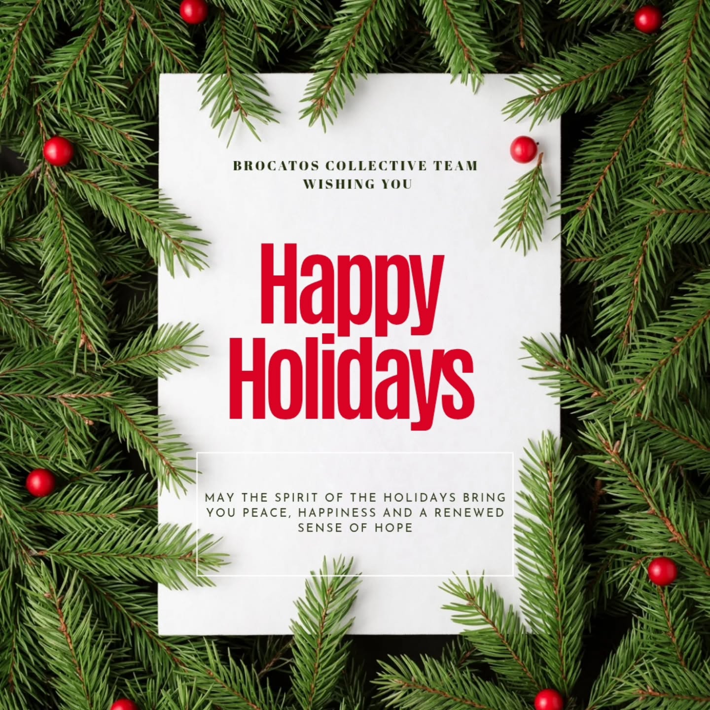 Dear friends!
The team at Brocatos Collective wishes you a Happy Holiday!
May this magical season bring you joy, warmth, love, and moments you'll want to cherish forever. ?
Thank you for trusting us to be part of your special moments. We truly appreciate each of you and can't wait to welcome you back in 2026✨️
Holiday Hours:
? December 25 (Christmas): Closed
? December 26: 10am-2 p.m
? December 31: Open
?January 1: Closed
Warmest holidays wishes - Brocatos Collective Team❤️✨️
