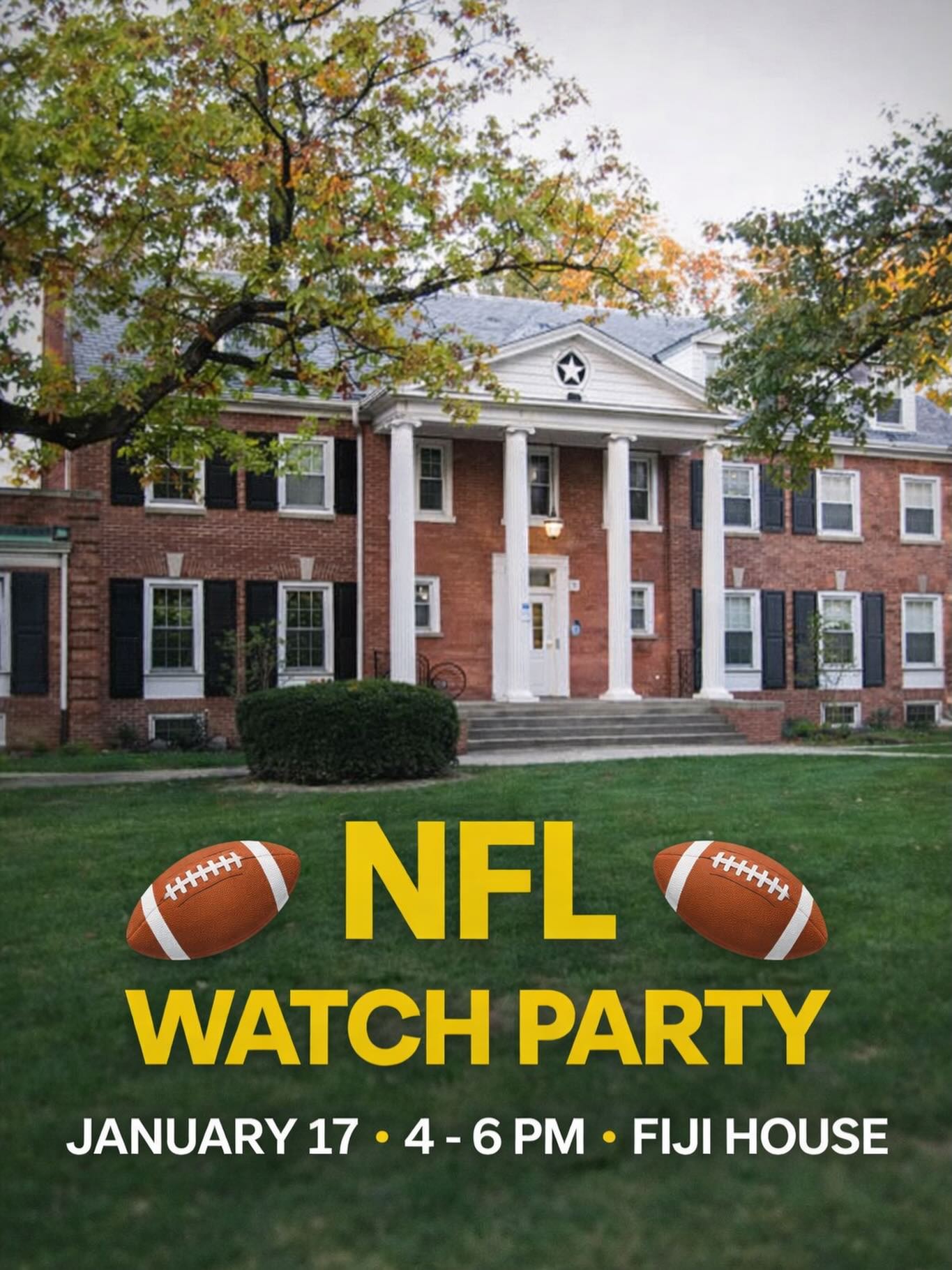 Today from 4-6PM!! Kicking off our recruitment events with an NFL Watch Party 🏈