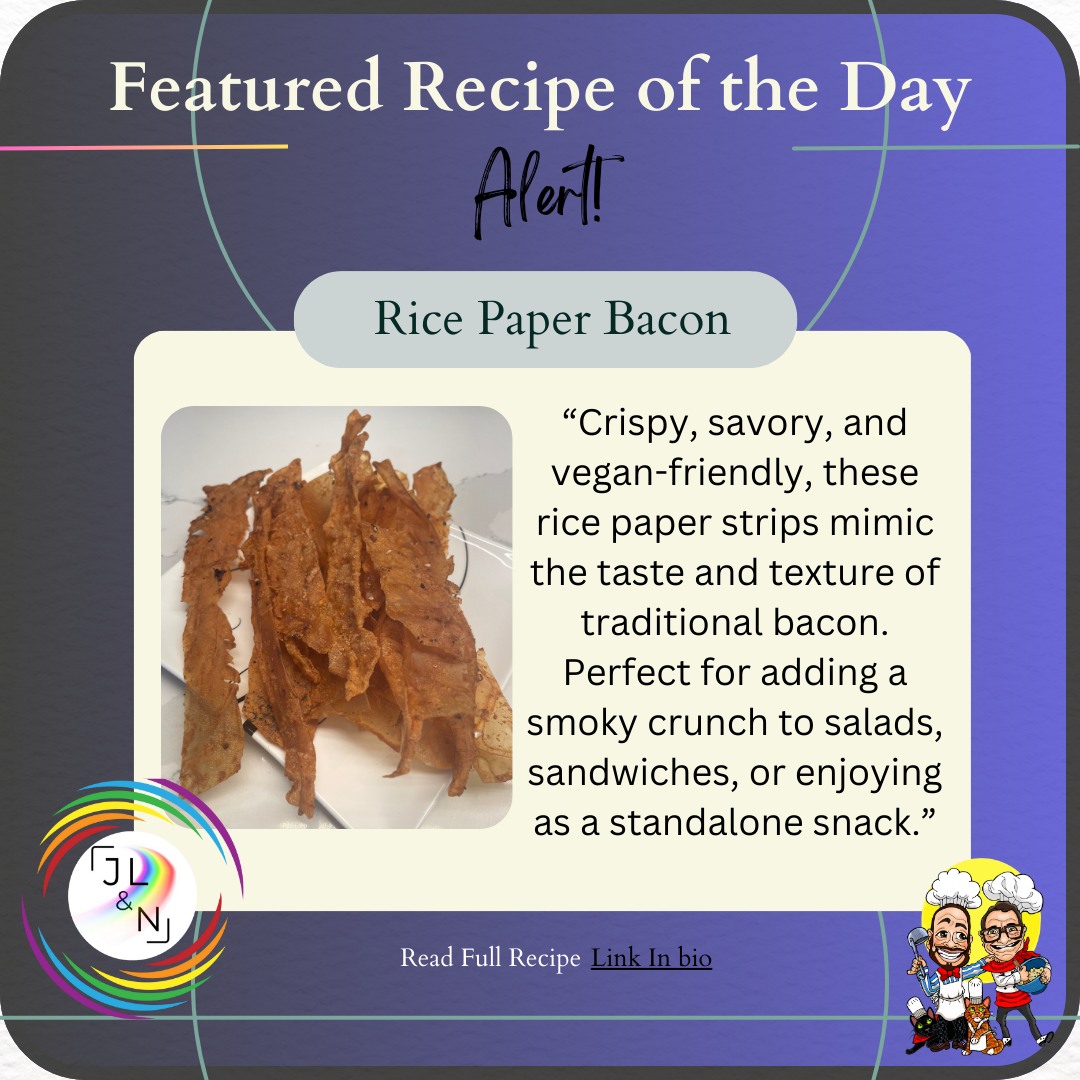 🥓 Rice Paper Bacon 🌱
Crispy, smoky, and vegan-friendly! These rice paper strips mimic the taste and texture of bacon, perfect for salads, sandwiches, or snacking.
✨ Ready in 30 minutes!
👉 Get the recipe: https://www.jeanlucandnick.com/recipes/recipe/rice-paper-bacon
#VeganBacon #HealthyEats #CrunchyGoodness