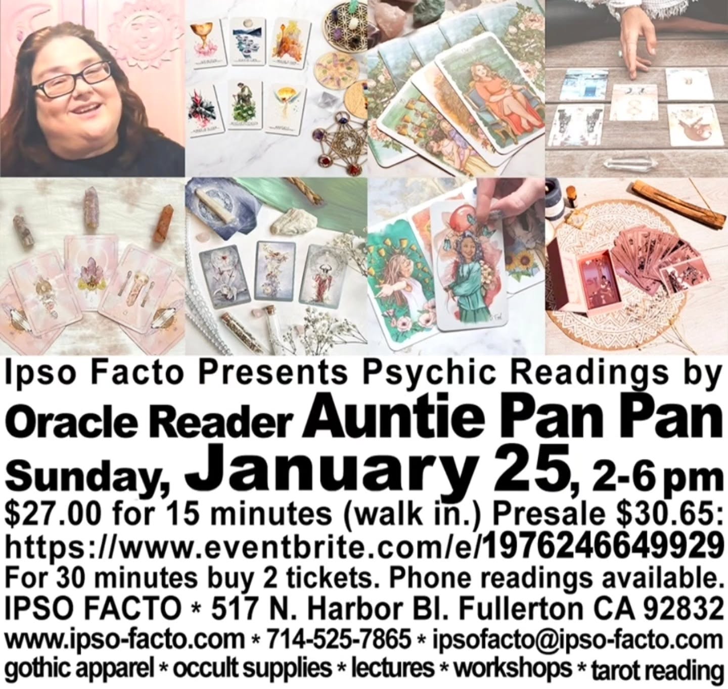 Tomorrow : this Sunday I'll be over at @ipsofactostore in Fullerton from 2-6 pm.
#tarot #tarotreader #oracleoforangecounty #oracle