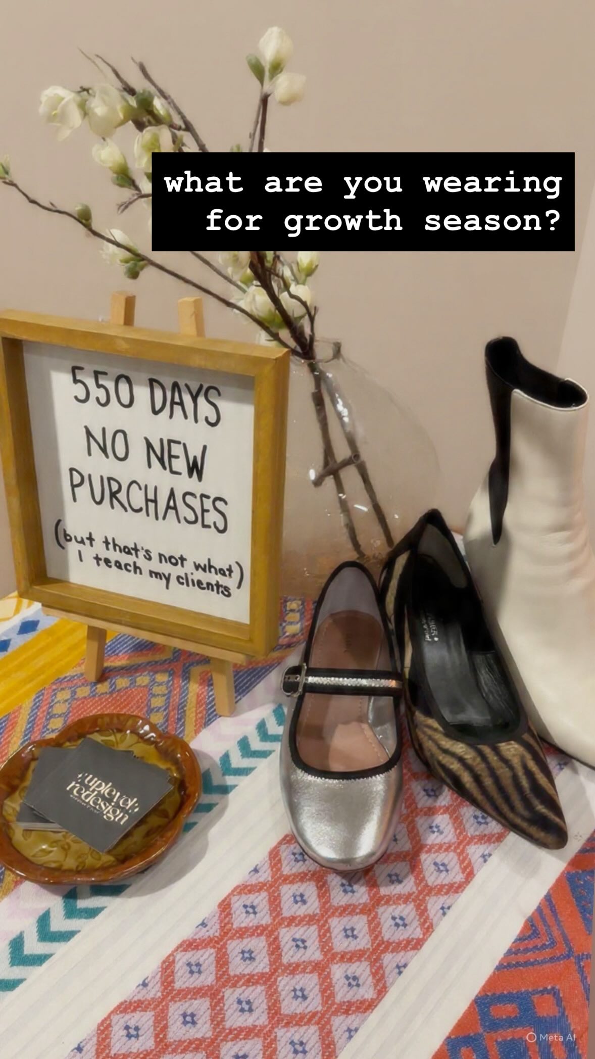 Growth season!✨
What’s high on your kicking ass and taking names list this year?
How have you been standing in your own way?
Who do you have to be to become her?
If it’s dressing like the version of you that already has it, that just happens to be my specialty! 💃🏻😎
And remember! You are going to evolve - done is better than perfect. Find out who you are on the other side of the hard things.