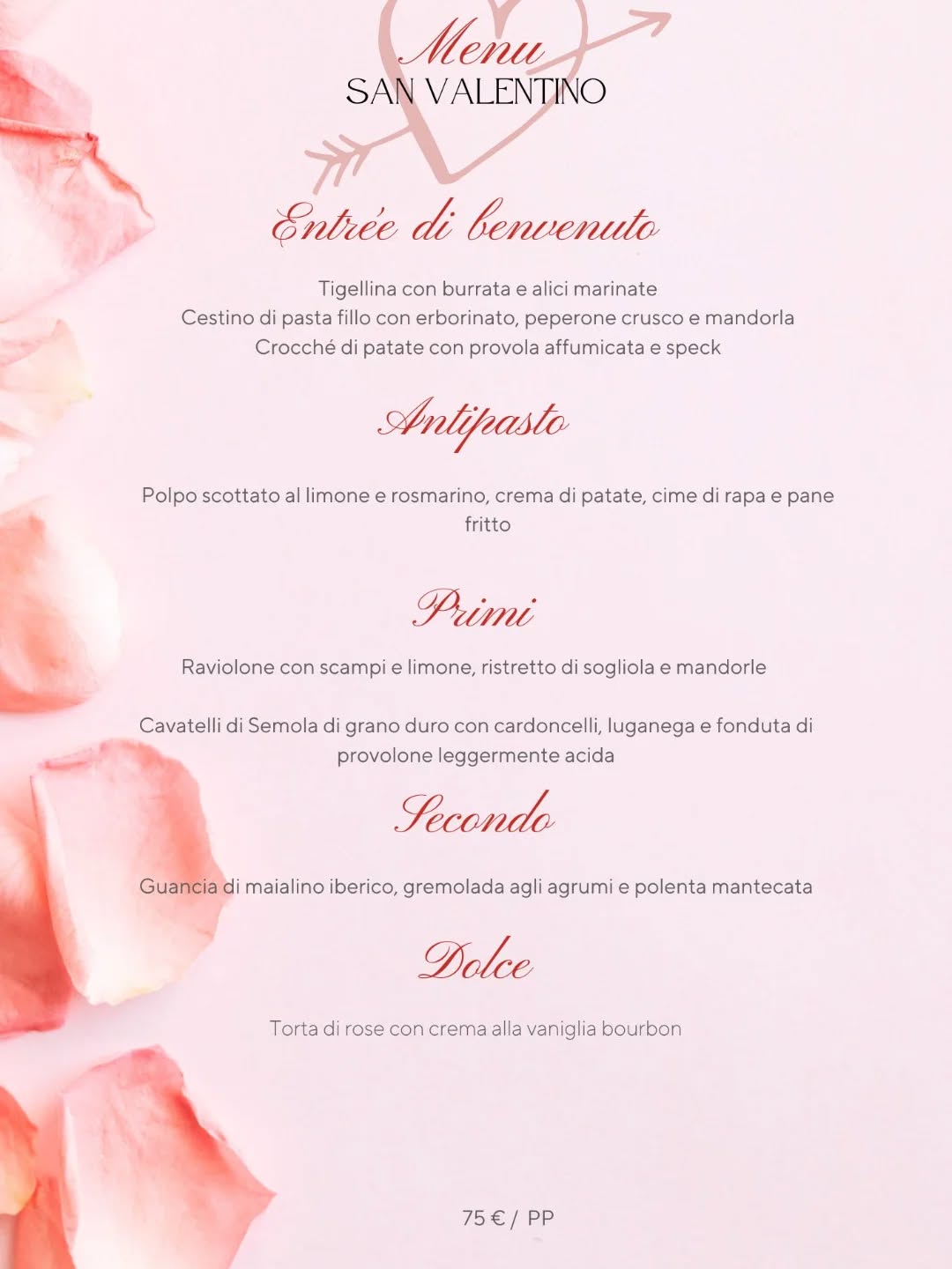 L' amore passa (anche) per la tavola. ❤️
Quest’anno abbiamo preparato un viaggio di sapori per celebrare il vostro sentimento.
Dai colori del mare al calore della terra, ogni piatto è un omaggio alla passione. 🌹
Scopri il nostro Menù di san Valentino!
📍 Ti aspettiamo a Piamborno per una serata indimenticabile.
💰 75€ a persona.
📞 Prenota ora il tuo tavolo: 0364209194
💻www.osterialanzati.it