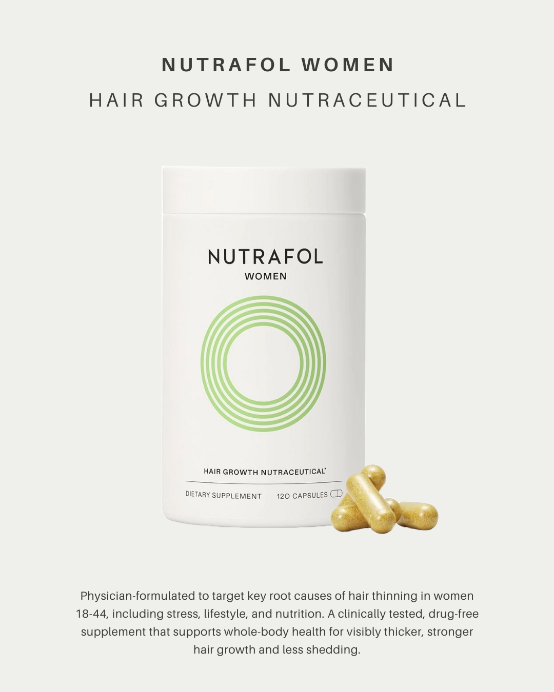 Nutrafol Women Hair Growth Nutraceutical
Why we love it:
⭐️ Supports visibly thicker, stronger hair
⭐️ Targets root causes of hair thinning like stress, hormones, and nutrition
⭐️ Drug-free, clinically tested ingredients
This product is designed to nourish hair from within, promoting healthy growth by addressing internal factors that impact hair health. ✨
💫 How to use: Take 4 capsules once daily with a meal for best absorption and results.
🛍️ Available at ReNew 360
📞 Call: 520-618-0232
➤ Visit: 2732 N. Alvernon Way Tucson, AZ 85712
➤ Visit: www.renew360az.com
#ReNew360 #TucsonArizona #NutrafolWomen