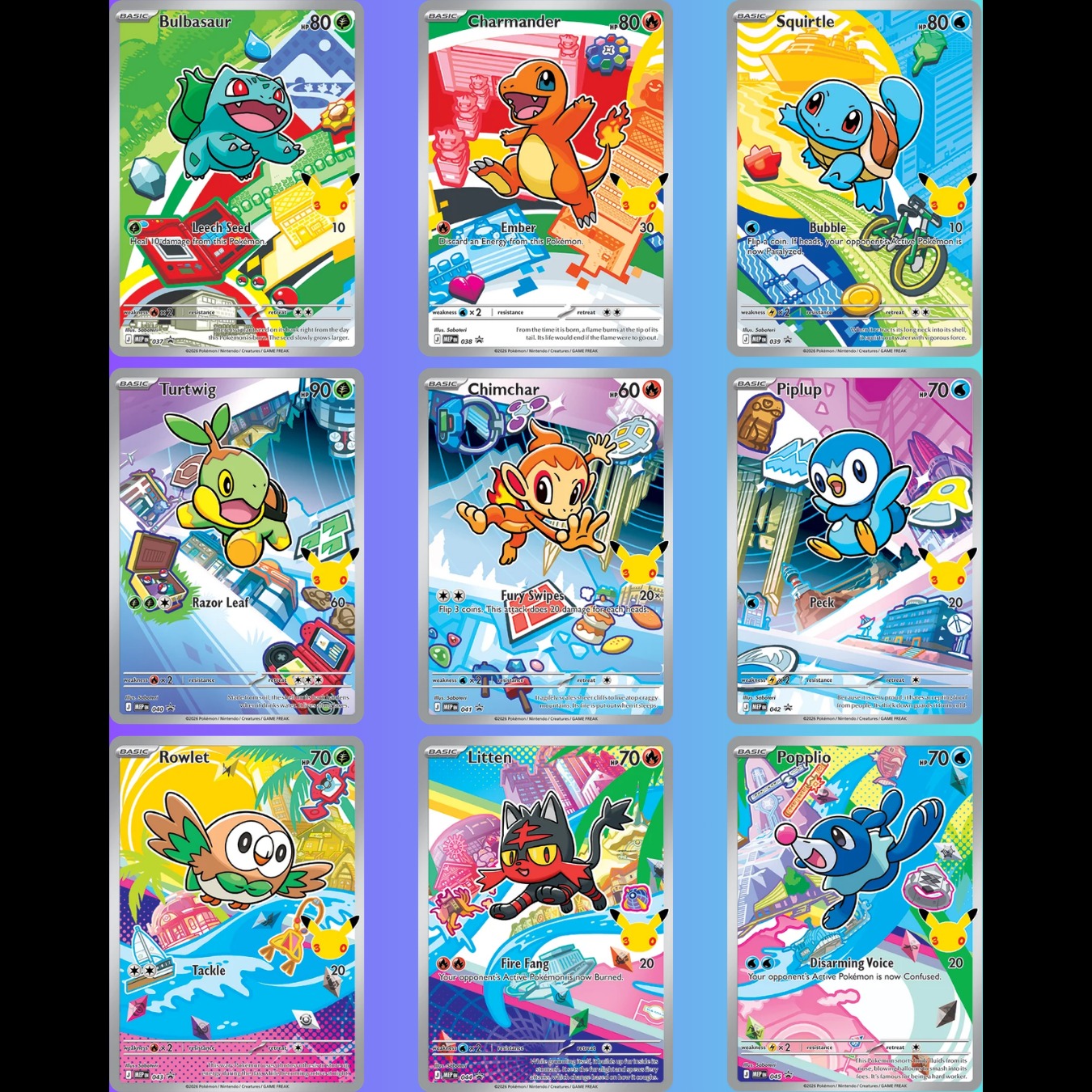 🔥 The **First Partner Illustration Collection – Wave 1** promos have officially been revealed, and they’re some of the most nostalgic starter cards we’ve seen in years!
According to PokéBeach, Wave 1 releases on **March 30, 2026** and features starters from:
✨ Kanto
✨ Sinnoh
✨ Alola
Each promo leans into full illustration energy — showcasing iconic locations and items from their regions, including **Gym Badges, Pokédex designs, and even Z‑Crystals** for the Alola trio. The nostalgia hits HARD.
This is the first of three waves releasing throughout 2026 to celebrate Pokémon’s 30th anniversary, with the remaining generations coming later in the year.
Swipe through to see all the promos — they’re absolutely gorgeous.
#PokemonTCG #FirstPartner #IllustrationRare #PokemonPromos #KantoStarters #SinnohStarters #AlolaStarters #Pokemon30th #TCGCommunity #CollectorsWatch #pokémoncards